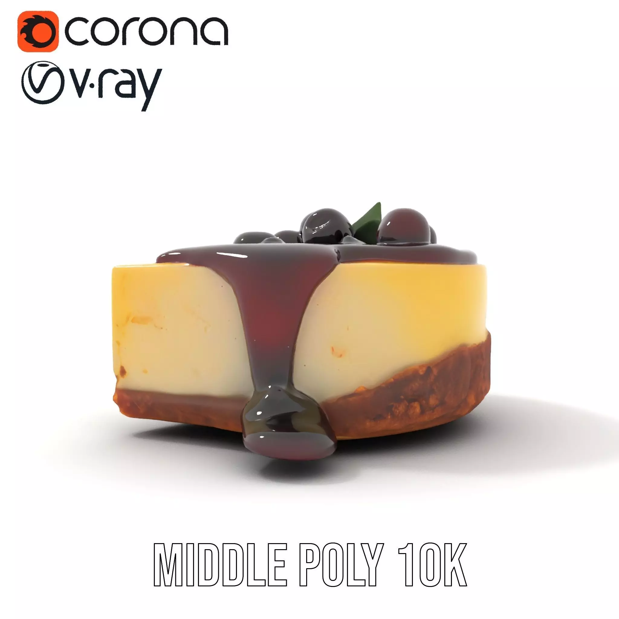 Cherry Cheesecake model pack Low-poly 3D model_6