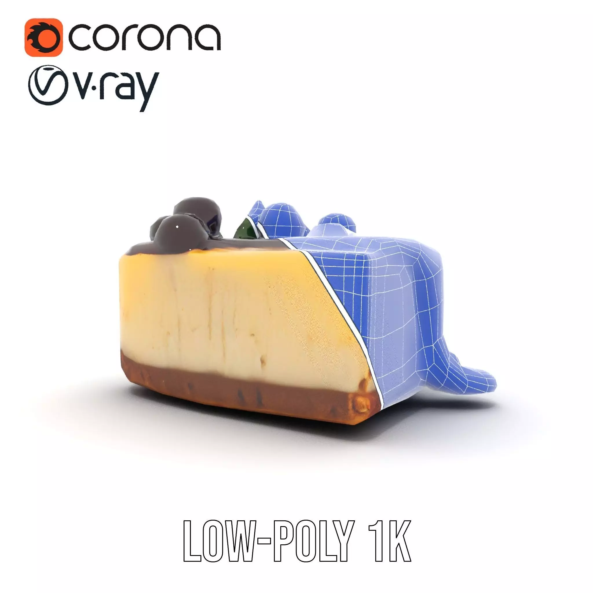 Cherry Cheesecake model pack Low-poly 3D model_28