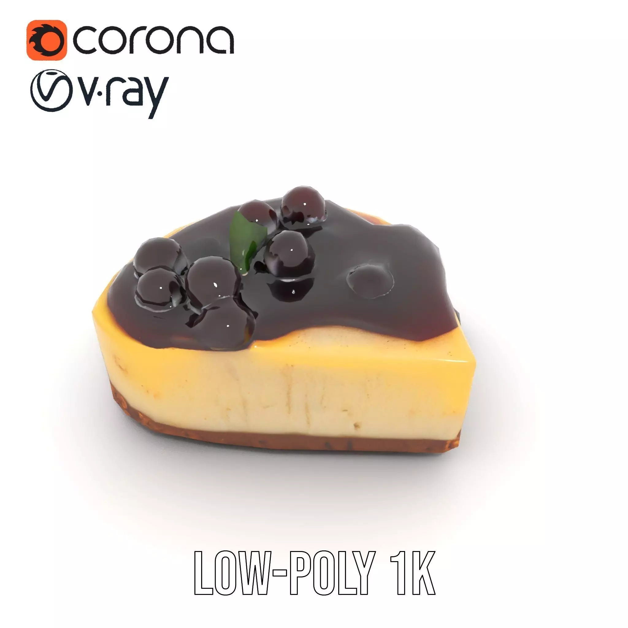 Cherry Cheesecake model pack Low-poly 3D model_9
