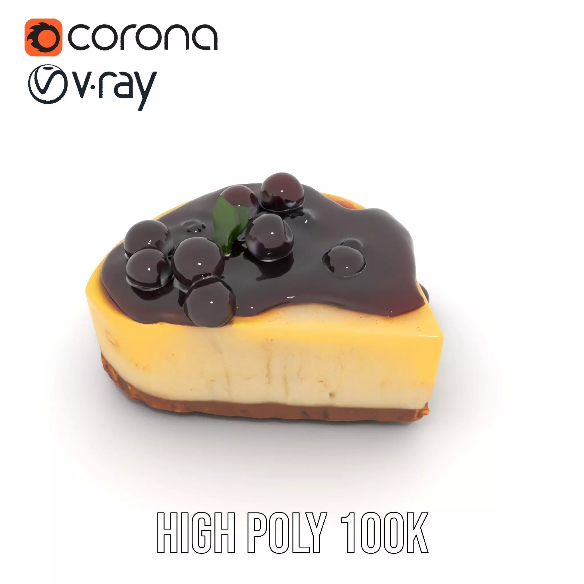 Cherry Cheesecake model pack Low-poly 3D model_17