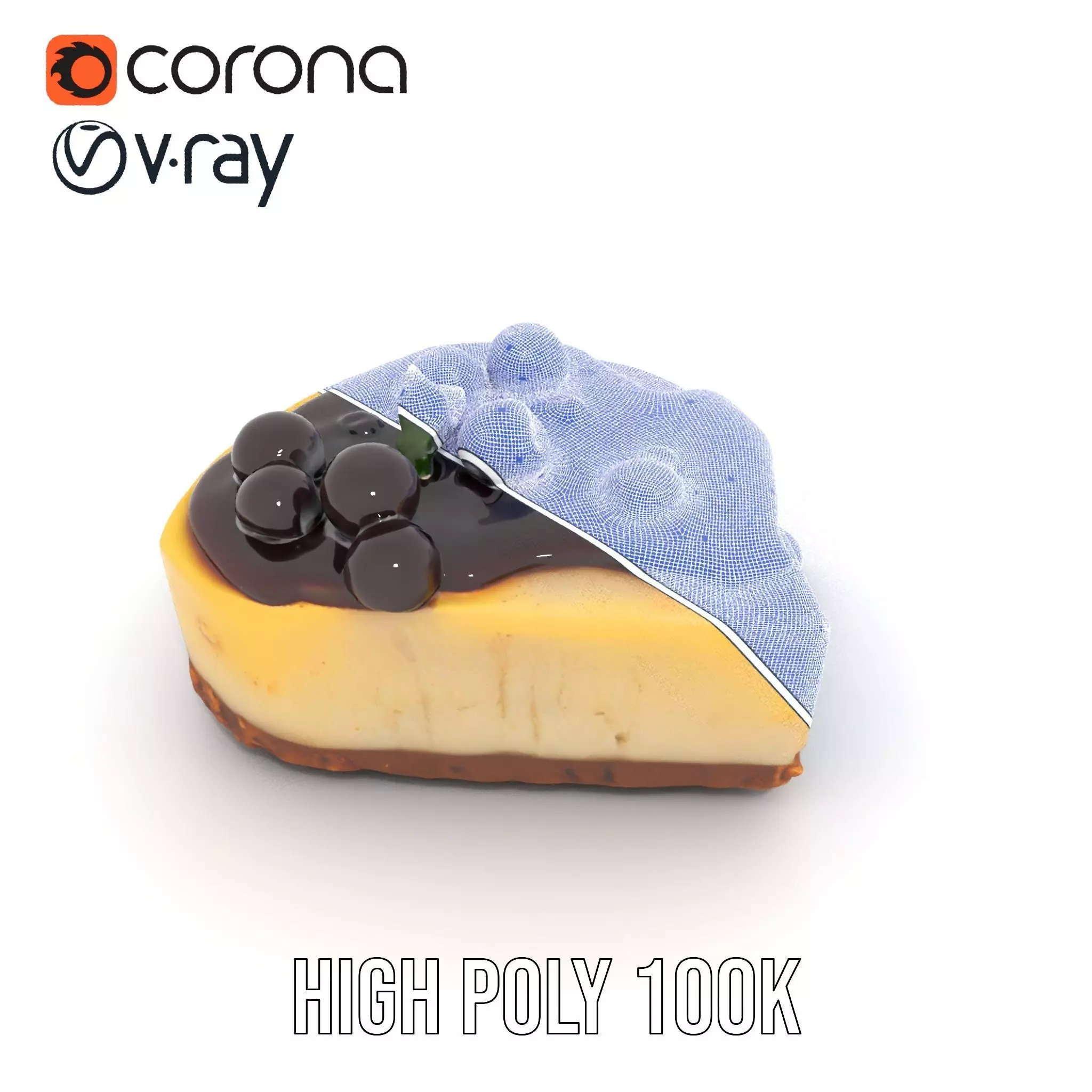 Cherry Cheesecake model pack Low-poly 3D model_23