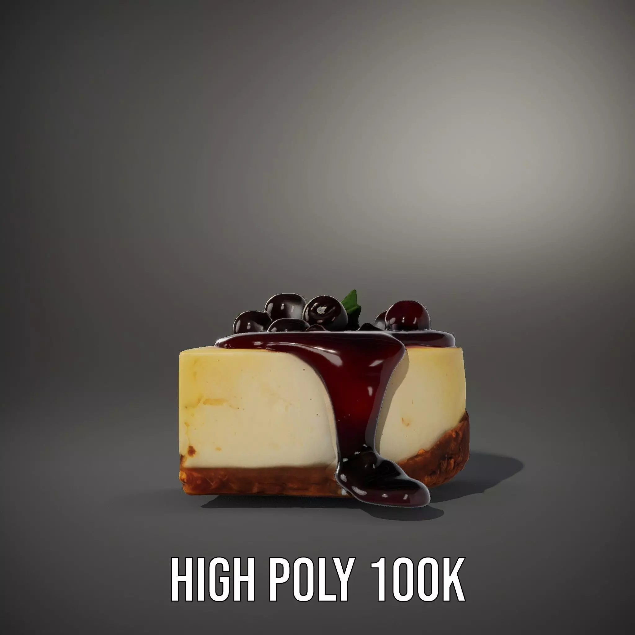 Cherry Cheesecake model pack Low-poly 3D model_10