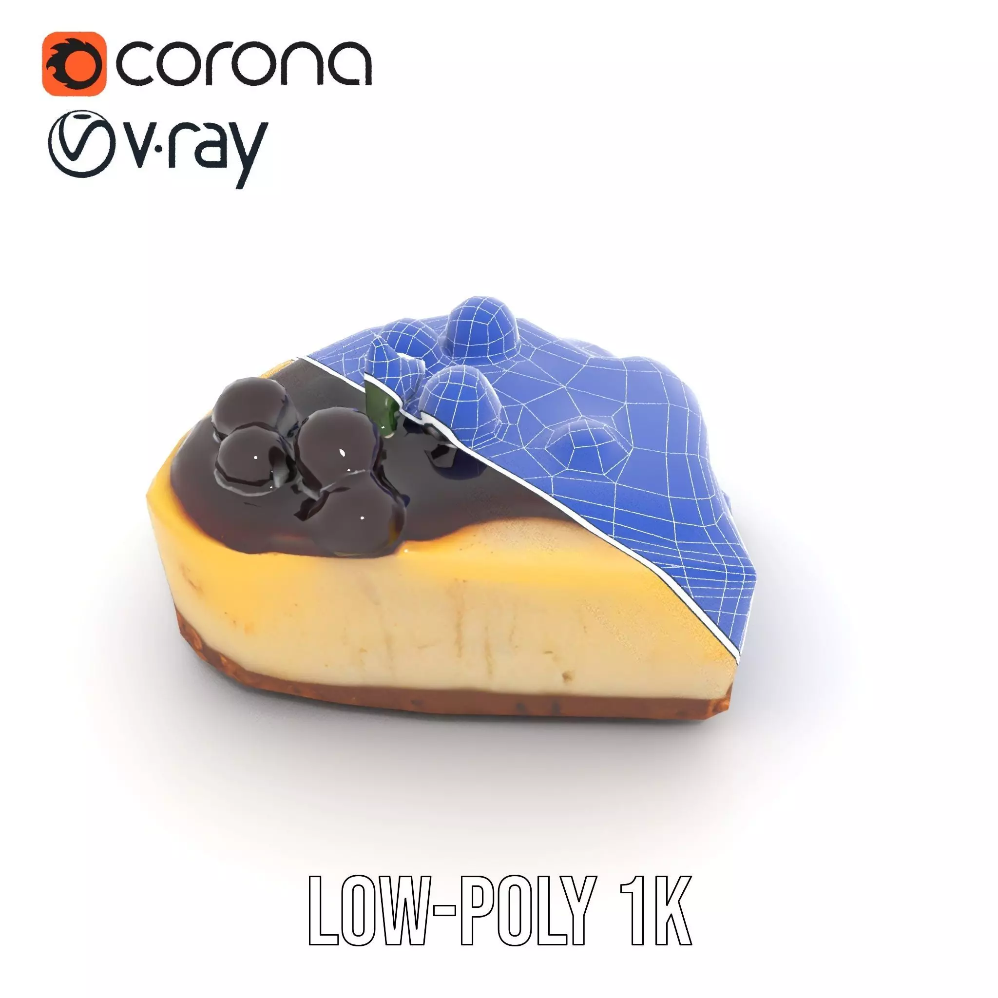 Cherry Cheesecake model pack Low-poly 3D model_25