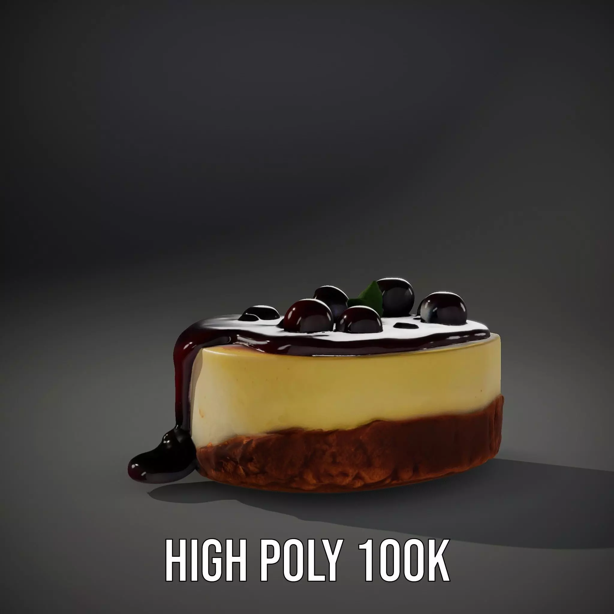 Cherry Cheesecake model pack Low-poly 3D model_8