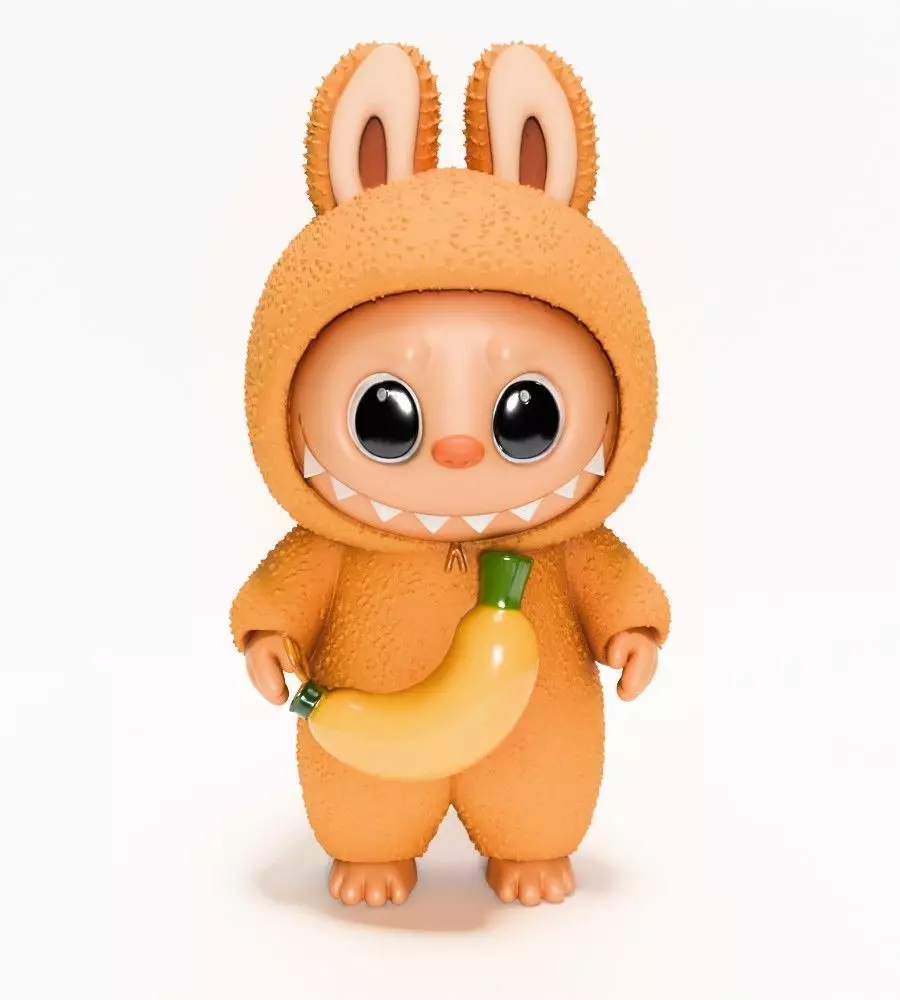 Banana Labubu Pop Mart Kasing Lung toy 3D model 3D printable