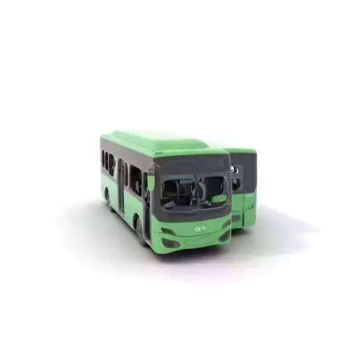 Green Electric Bus model pack Low-poly 3D model