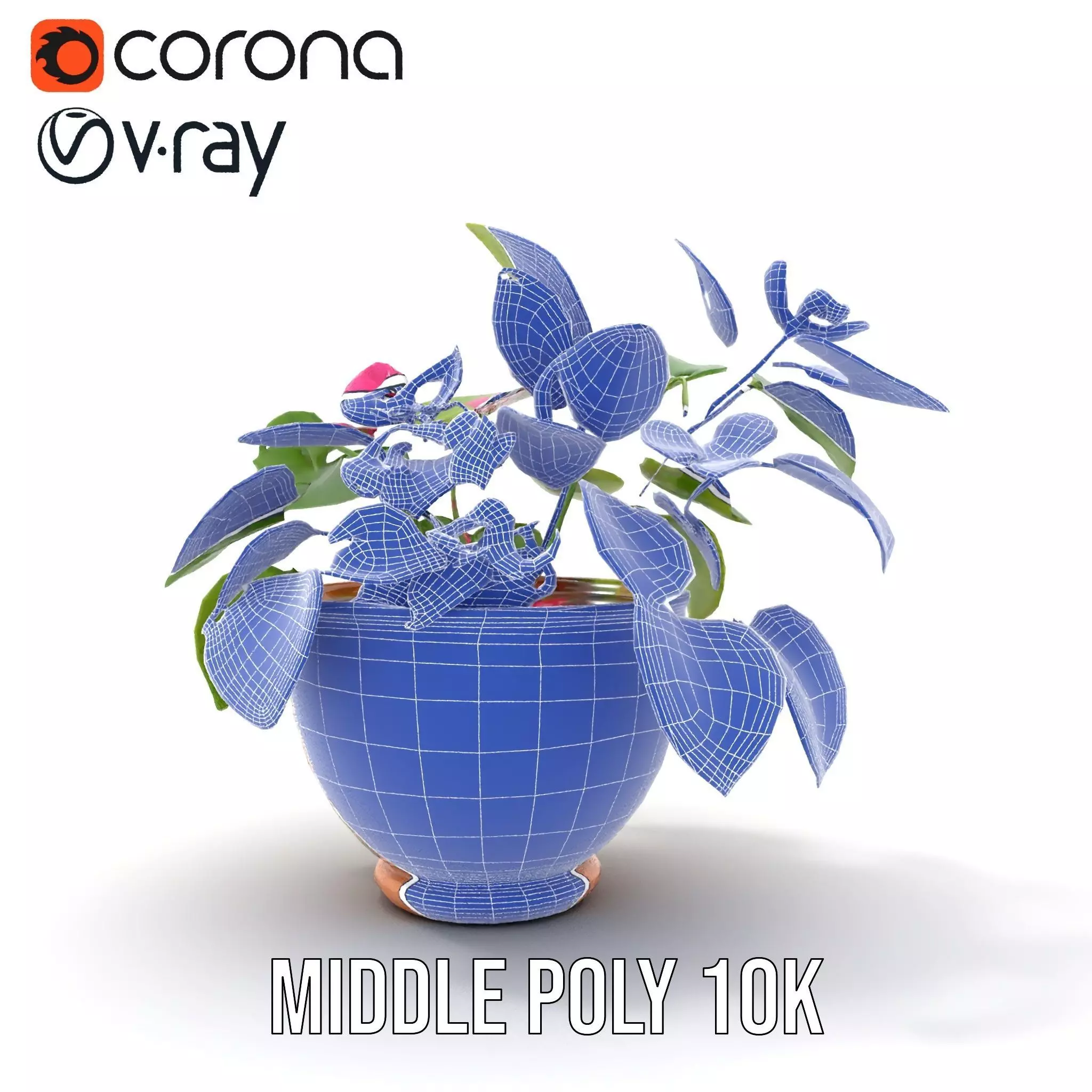 Floral Terracotta Pot model pack Low-poly 3D model_26