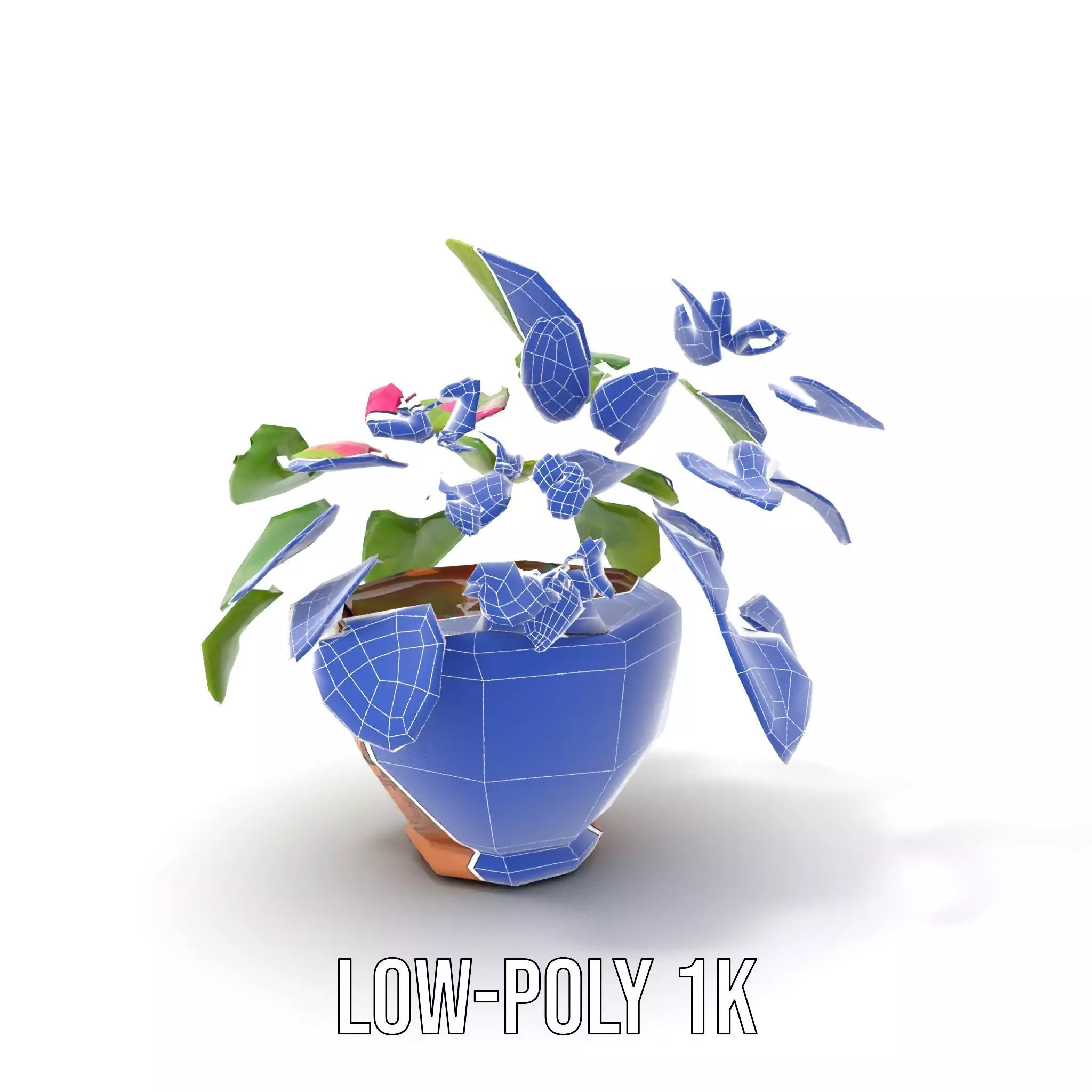 Floral Terracotta Pot model pack Low-poly 3D model_9