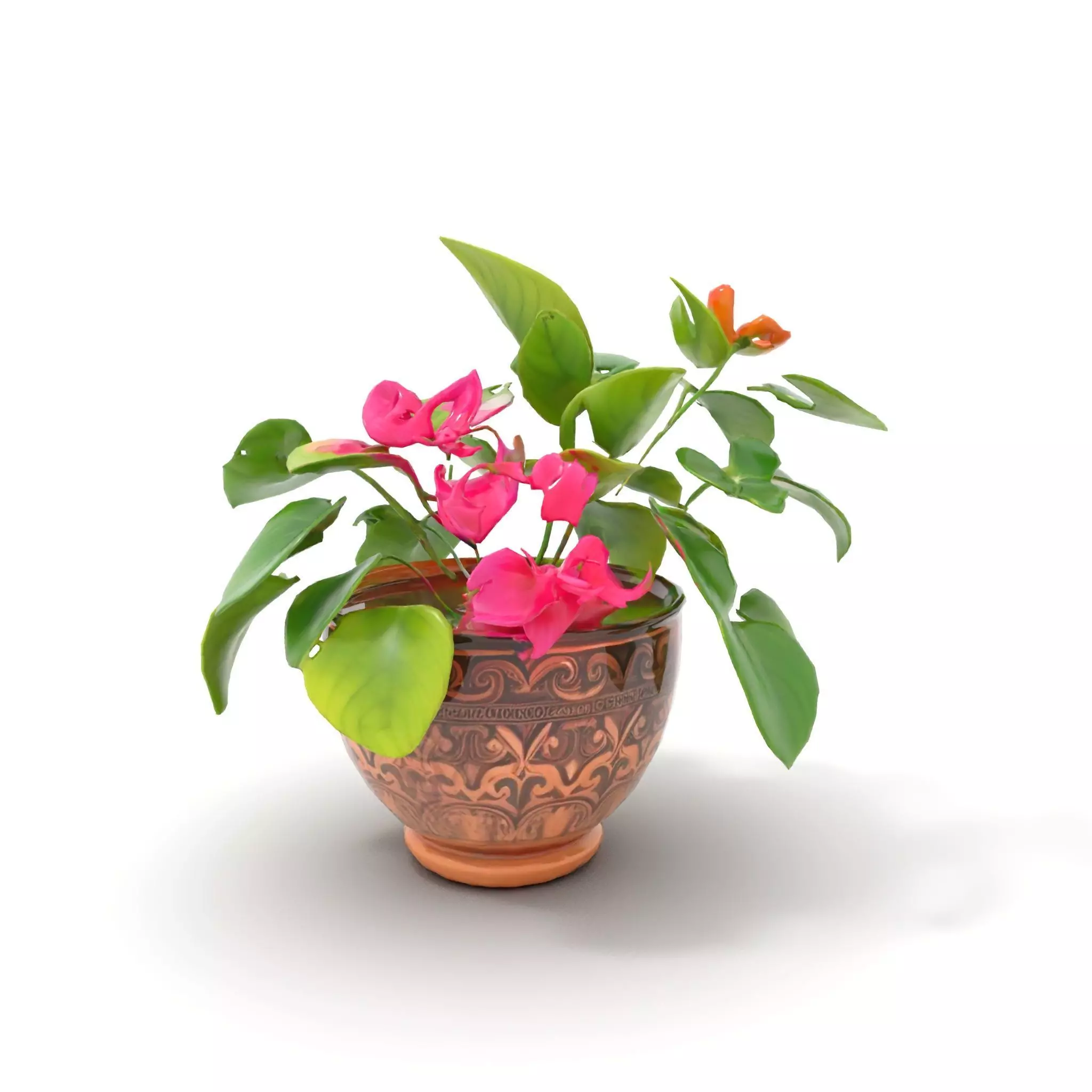 Floral Terracotta Pot model pack Low-poly 3D model_6