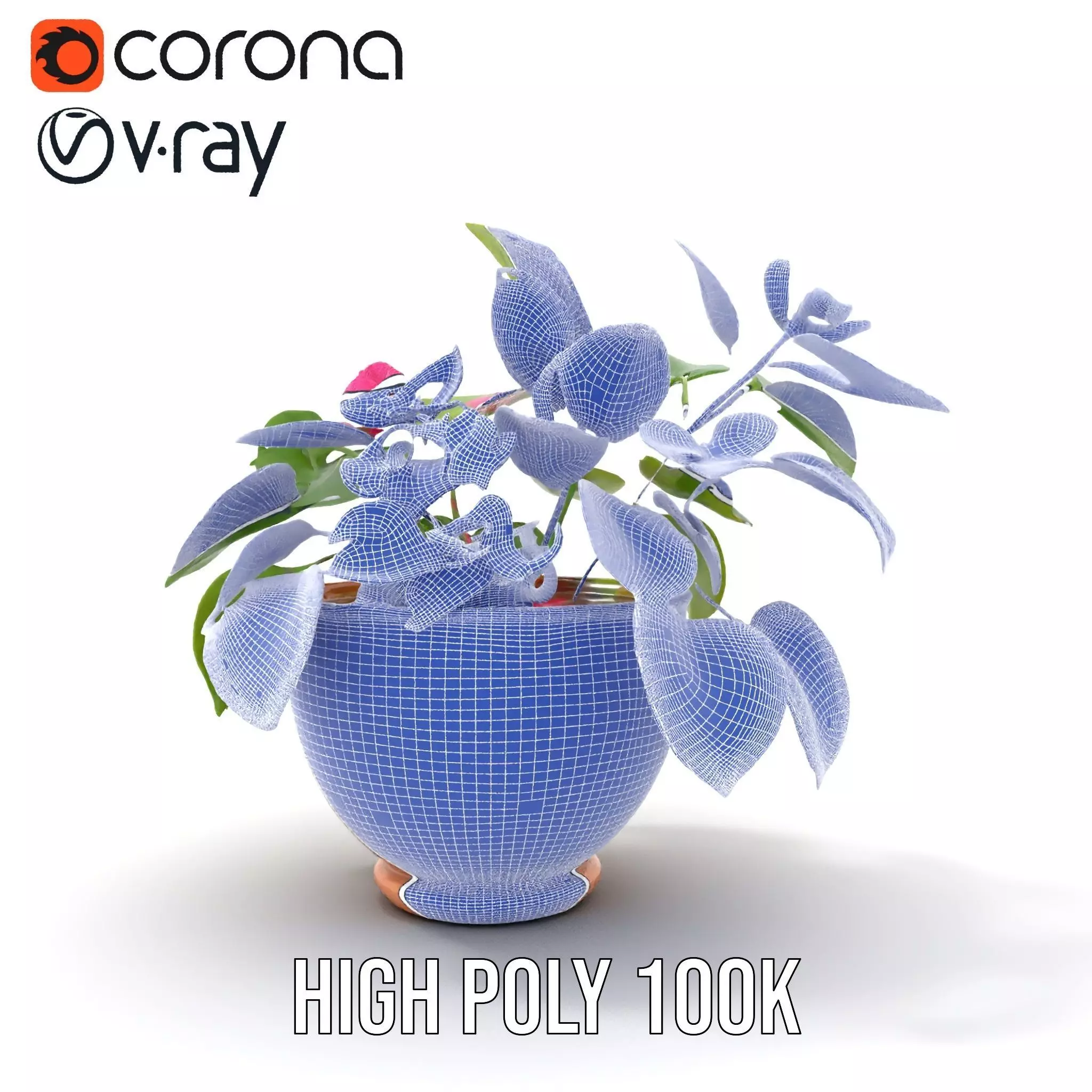 Floral Terracotta Pot model pack Low-poly 3D model_33