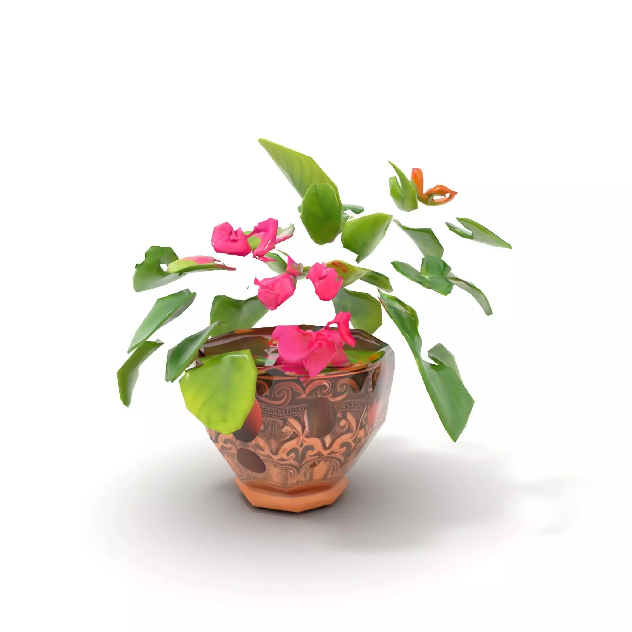 Floral Terracotta Pot model pack Low-poly 3D model_7