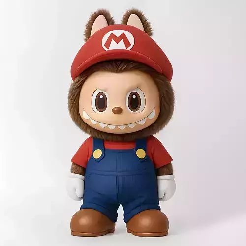 Mario Bros Labubu Pop Mart Kasing Lung toy 3D print model