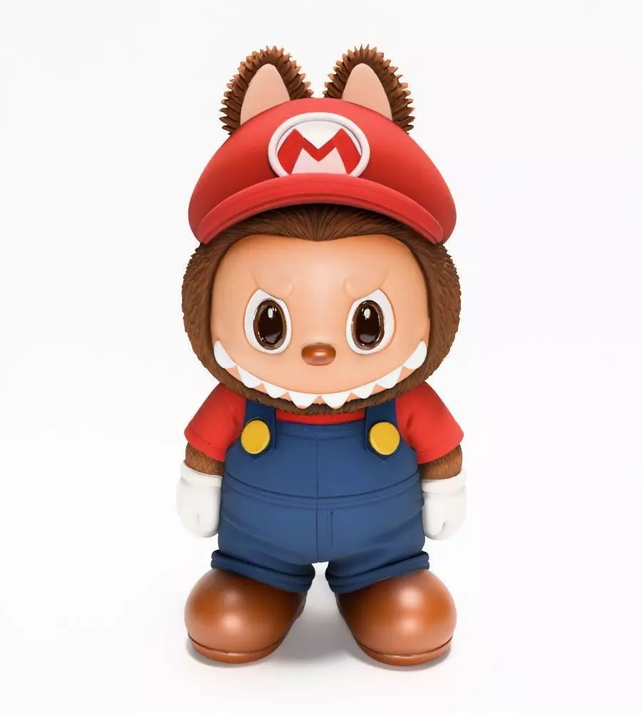 Mario Bros Labubu Pop Mart Kasing Lung toy 3D print model_1