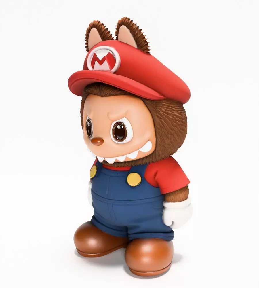 Mario Bros Labubu Pop Mart Kasing Lung toy 3D print model_3