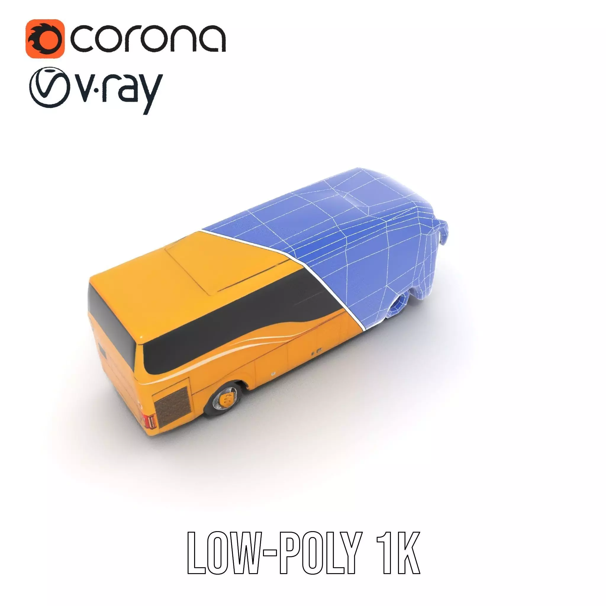 Golden Coach Bus model pack Low-poly 3D model_25