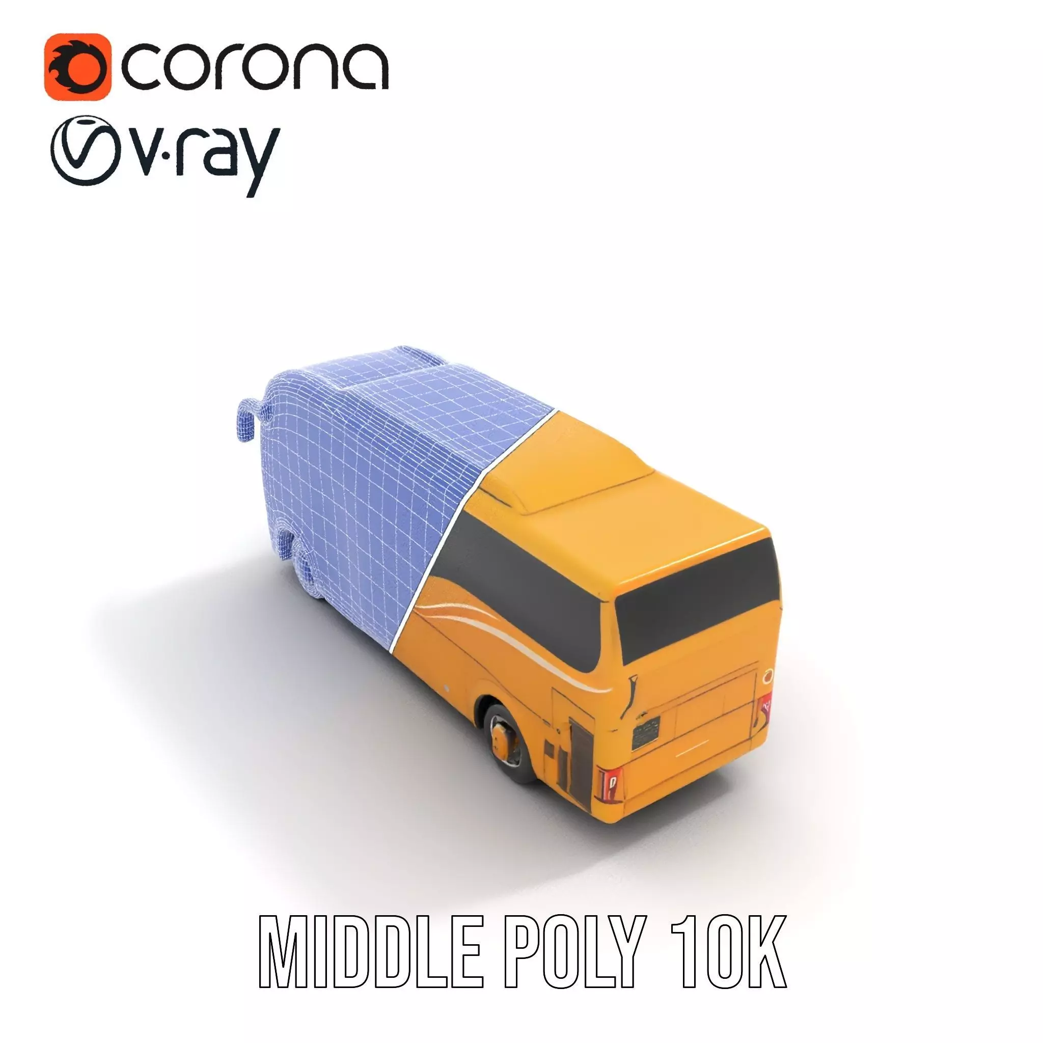 Golden Coach Bus model pack Low-poly 3D model_24