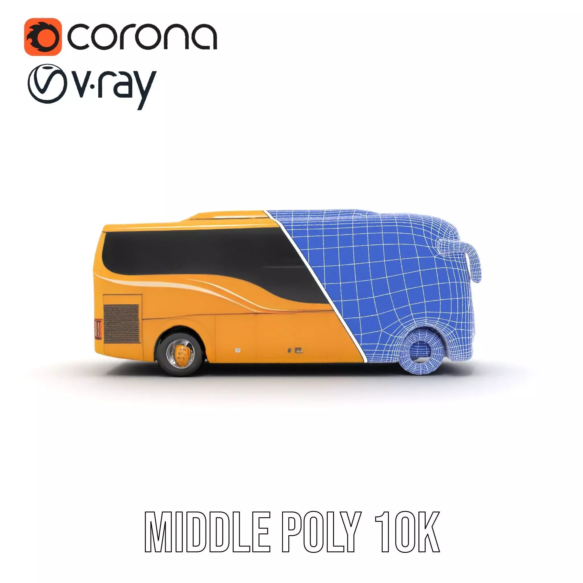Golden Coach Bus model pack Low-poly 3D model_21