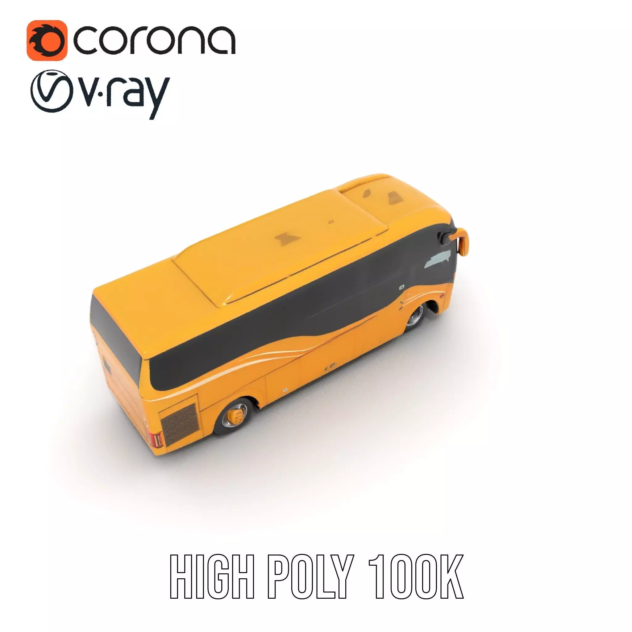 Golden Coach Bus model pack Low-poly 3D model_23