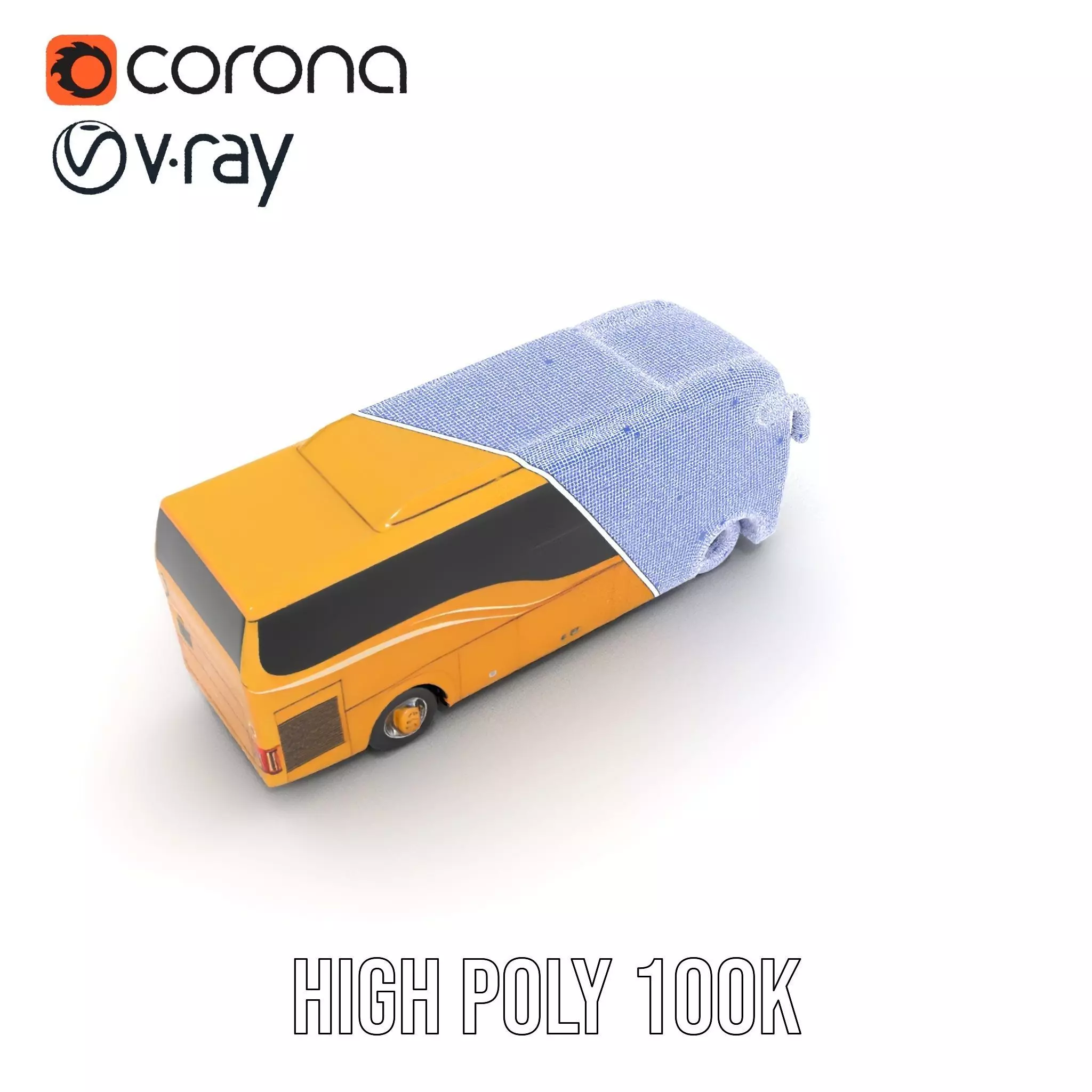 Golden Coach Bus model pack Low-poly 3D model_29