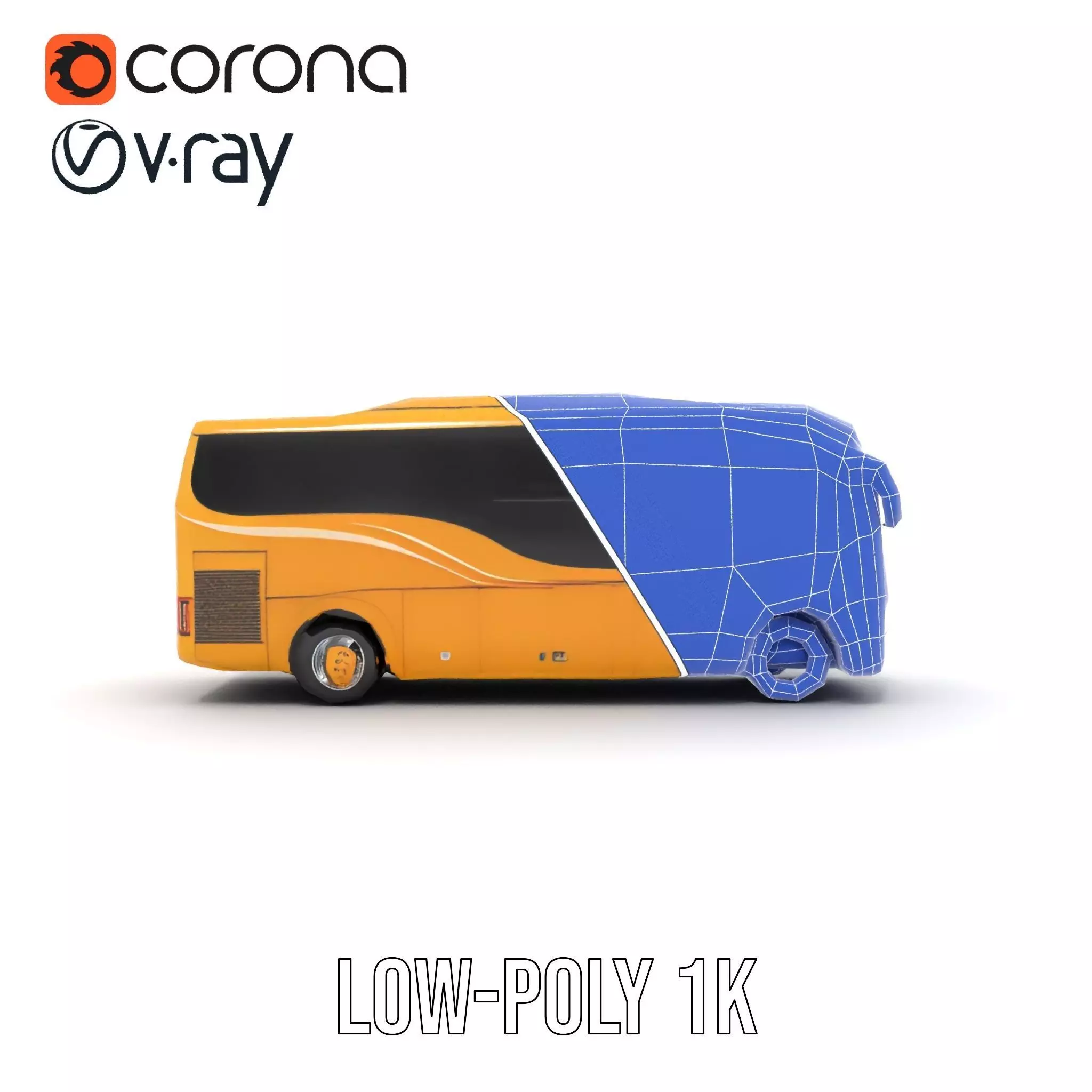 Golden Coach Bus model pack Low-poly 3D model_31