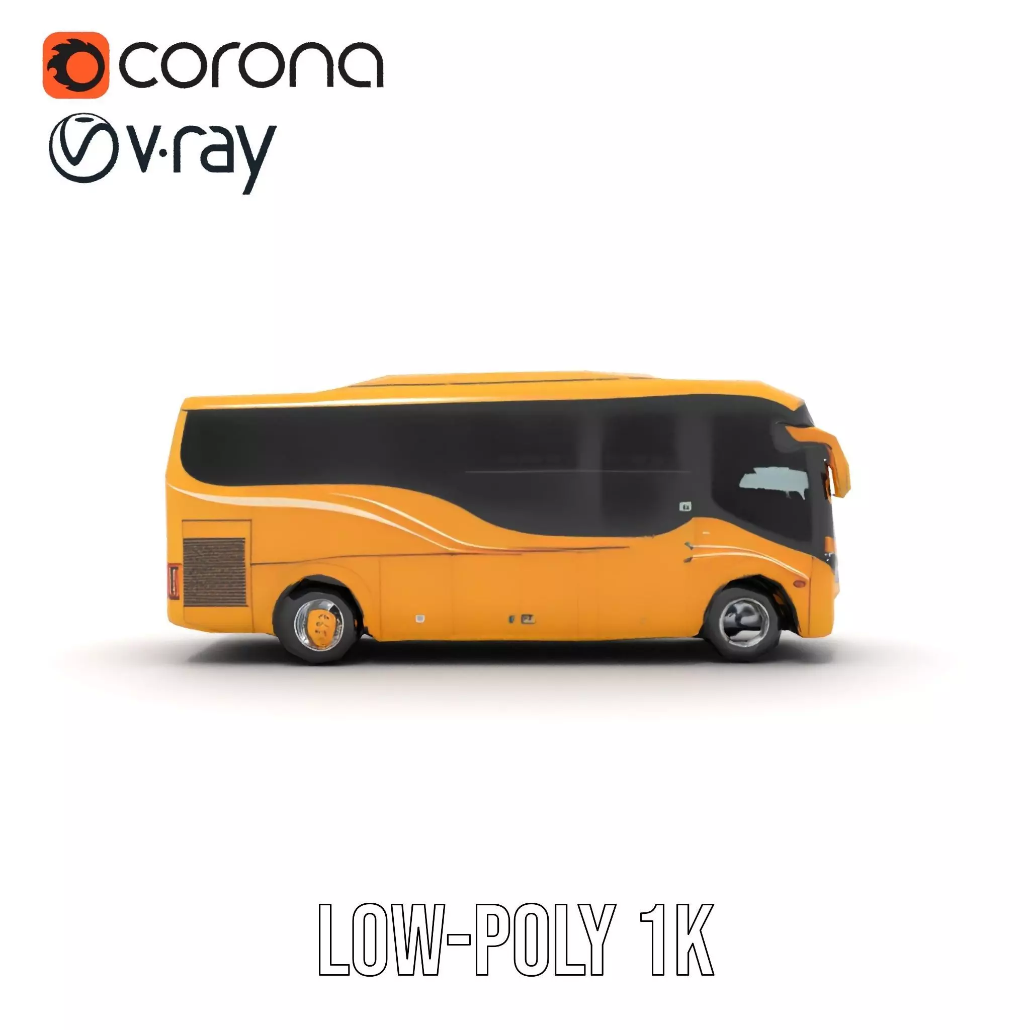 Golden Coach Bus model pack Low-poly 3D model_12