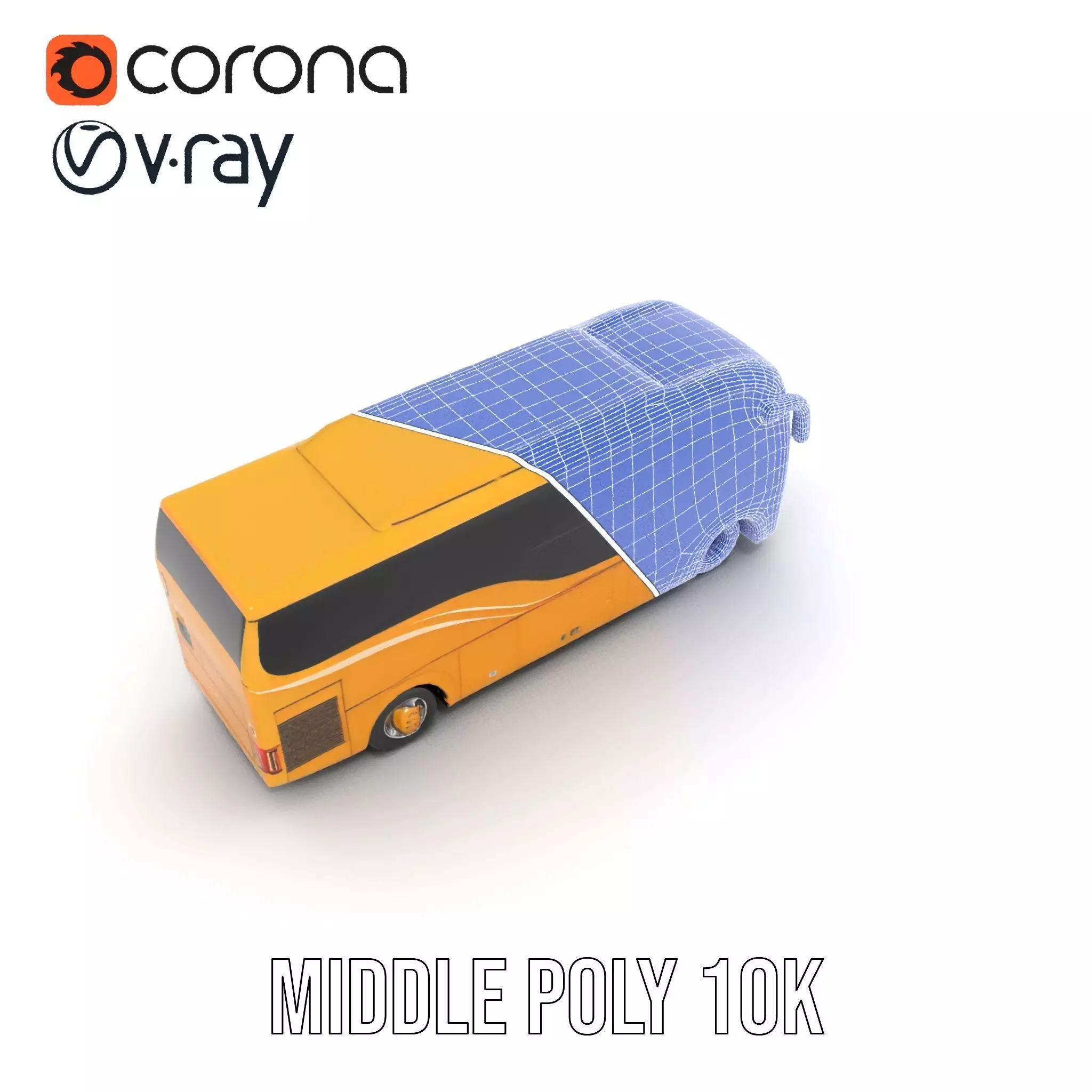 Golden Coach Bus model pack Low-poly 3D model_30