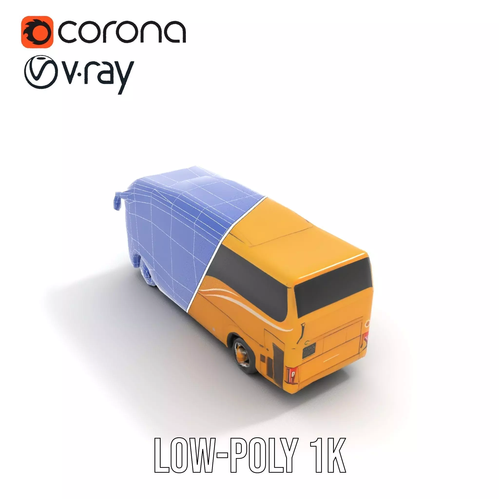 Golden Coach Bus model pack Low-poly 3D model_9