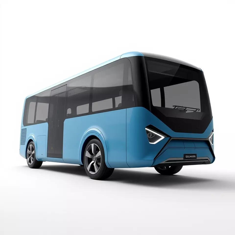 Sleek Blue Bus model pack Low-poly 3D model_2