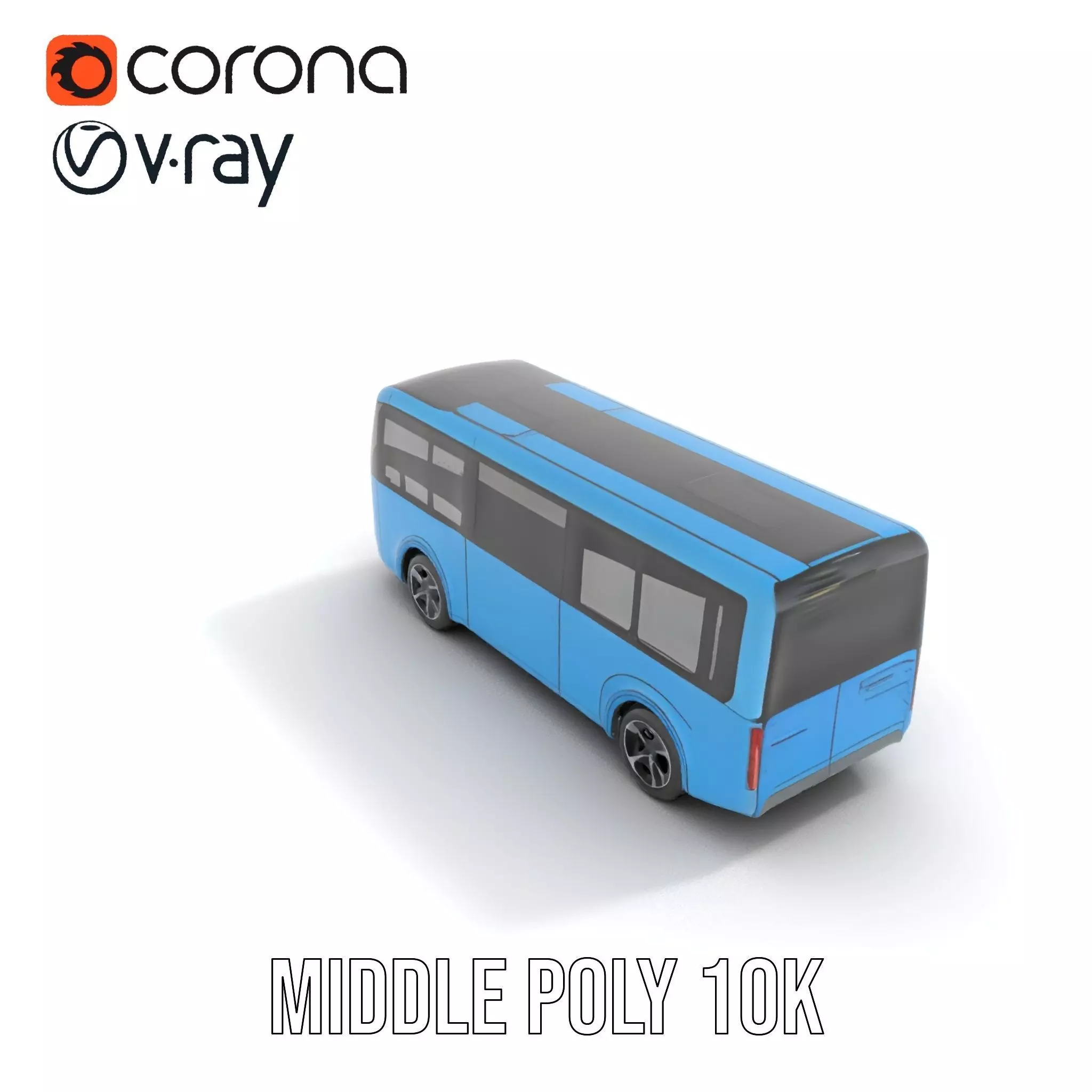 Sleek Blue Bus model pack Low-poly 3D model_11