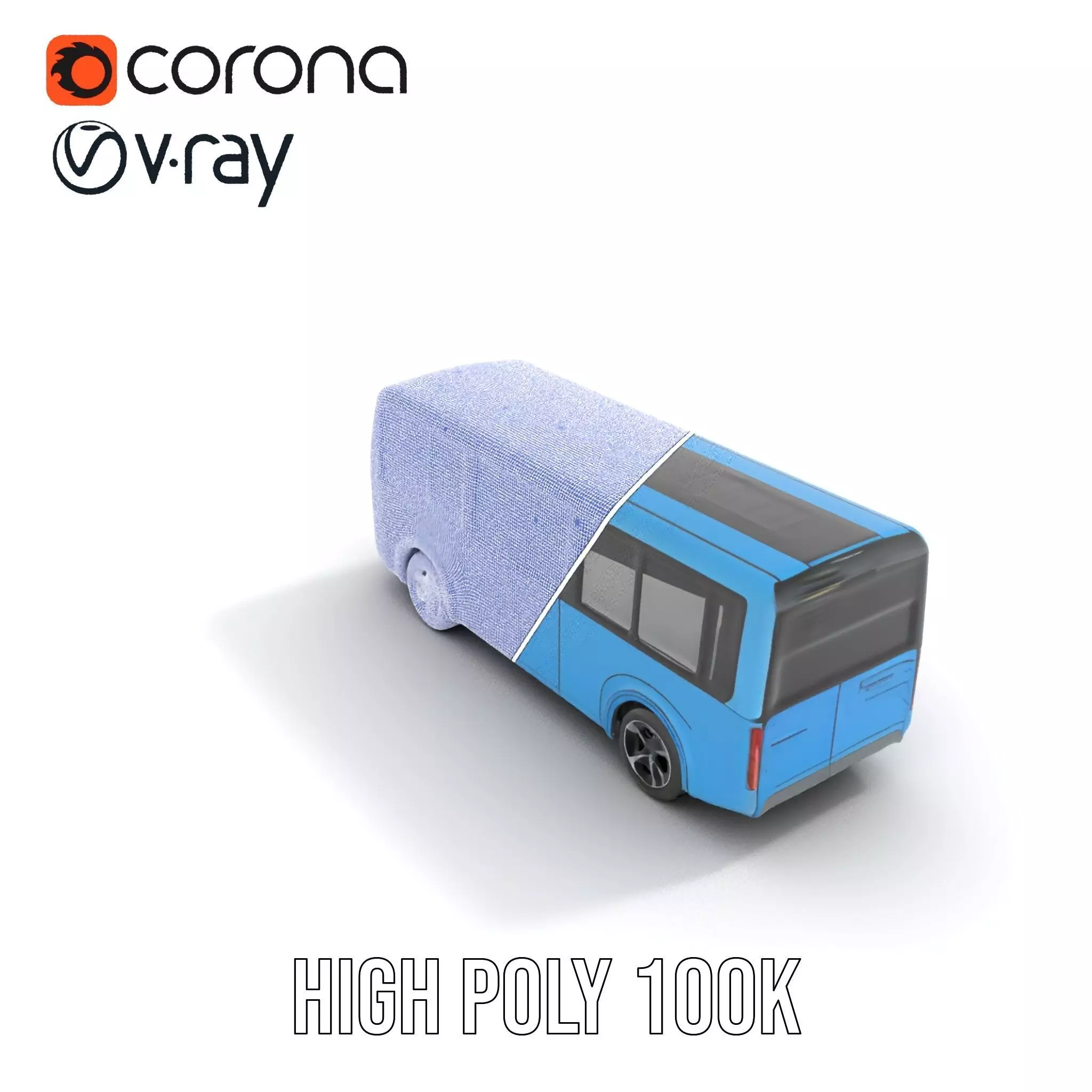 Sleek Blue Bus model pack Low-poly 3D model_32