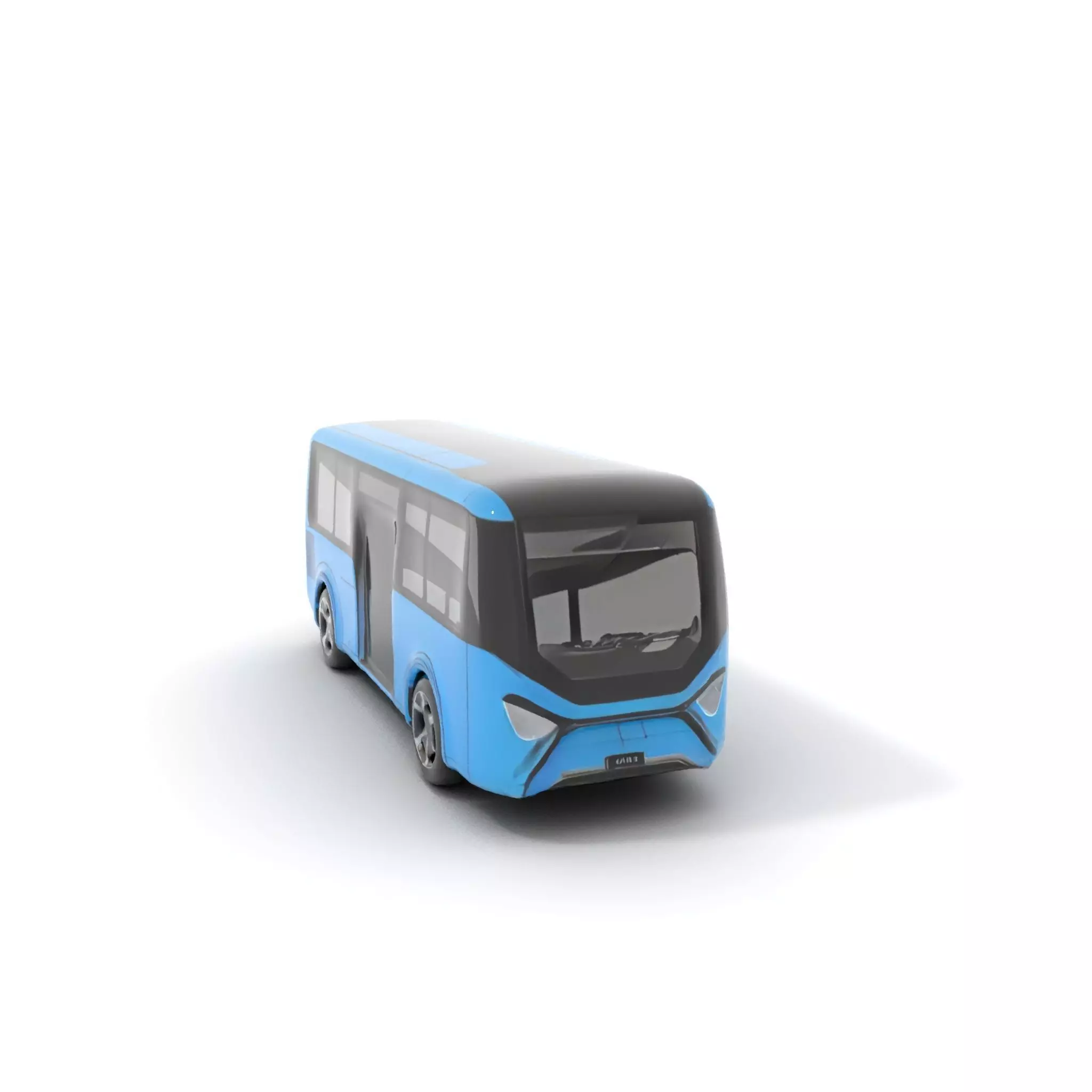 Sleek Blue Bus model pack Low-poly 3D model_18