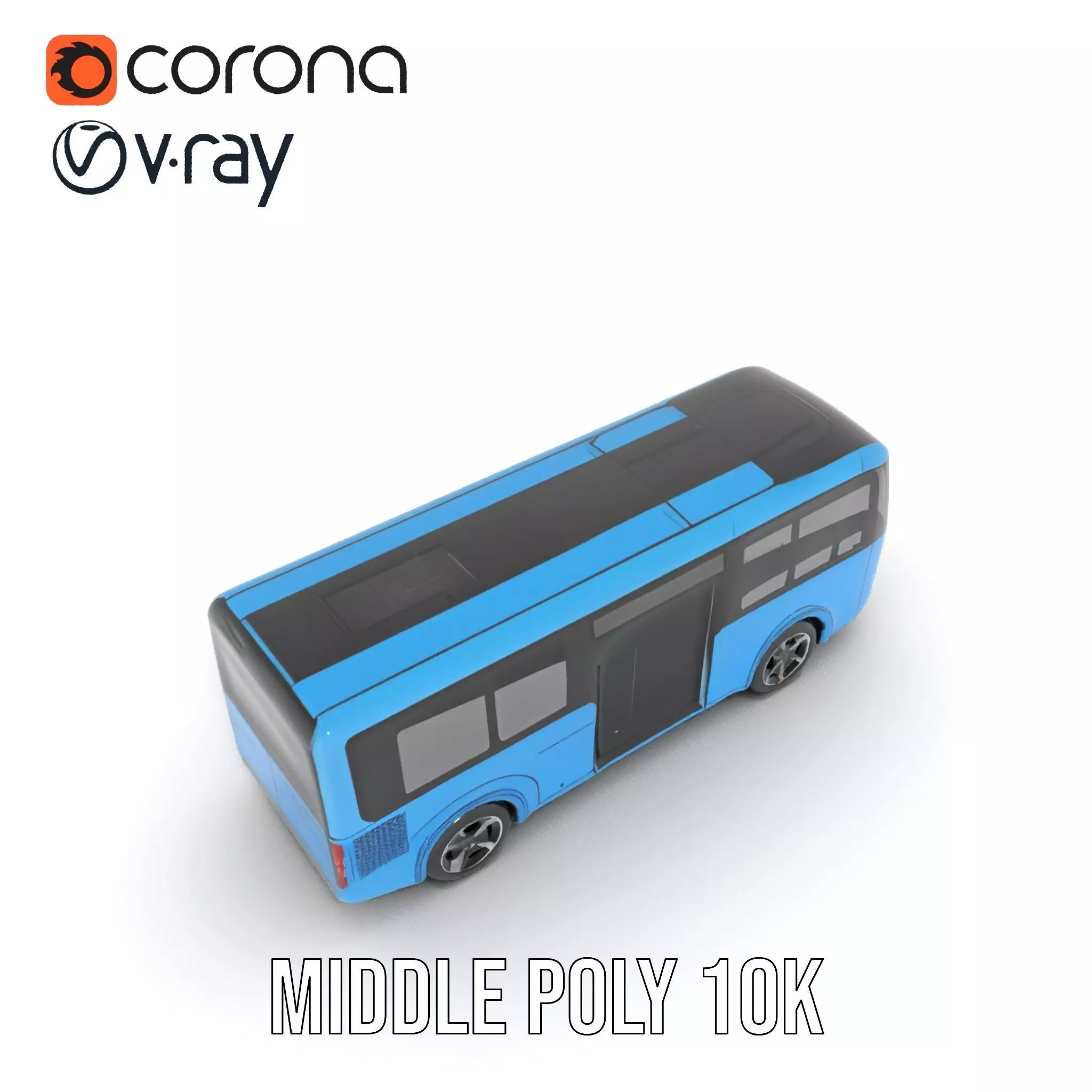 Sleek Blue Bus model pack Low-poly 3D model_16