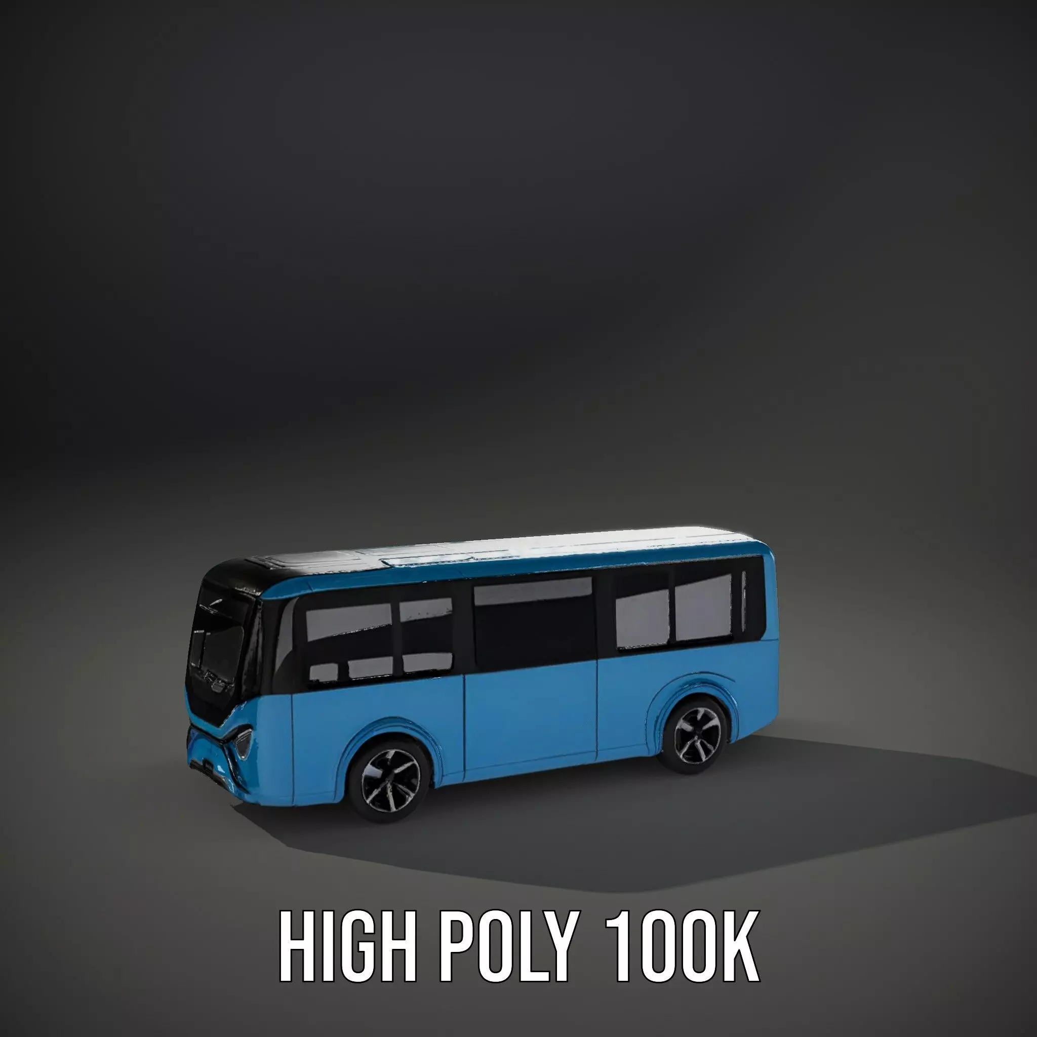 Sleek Blue Bus model pack Low-poly 3D model_10