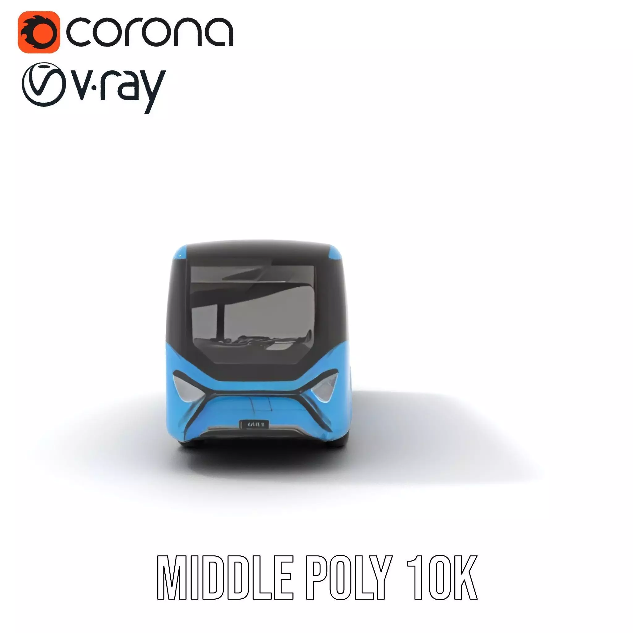 Sleek Blue Bus model pack Low-poly 3D model_24