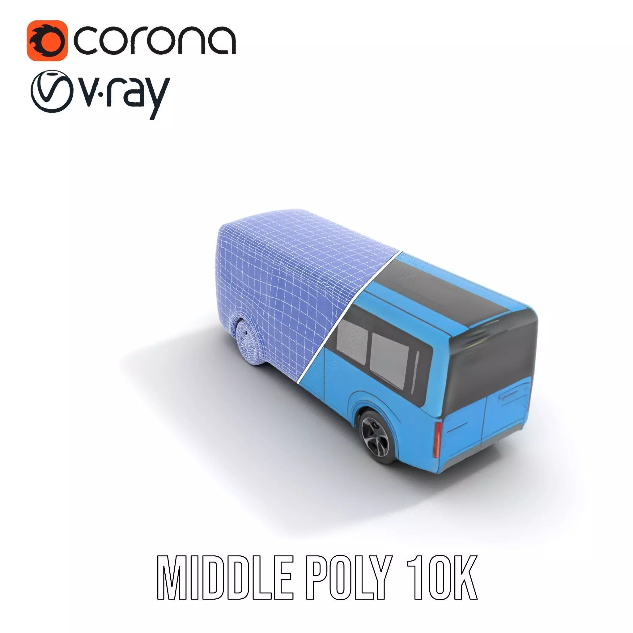 Sleek Blue Bus model pack Low-poly 3D model_21