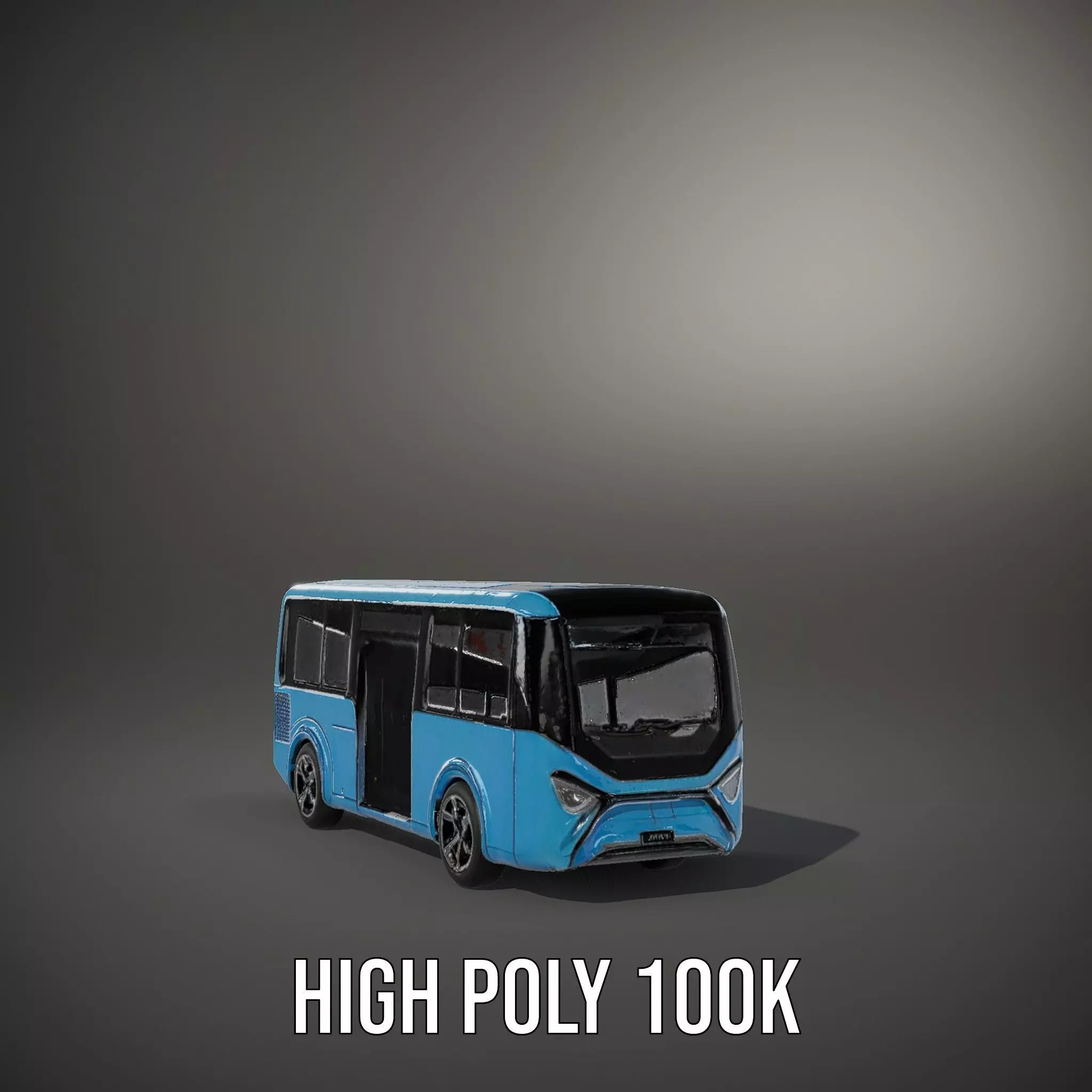 Sleek Blue Bus model pack Low-poly 3D model_8