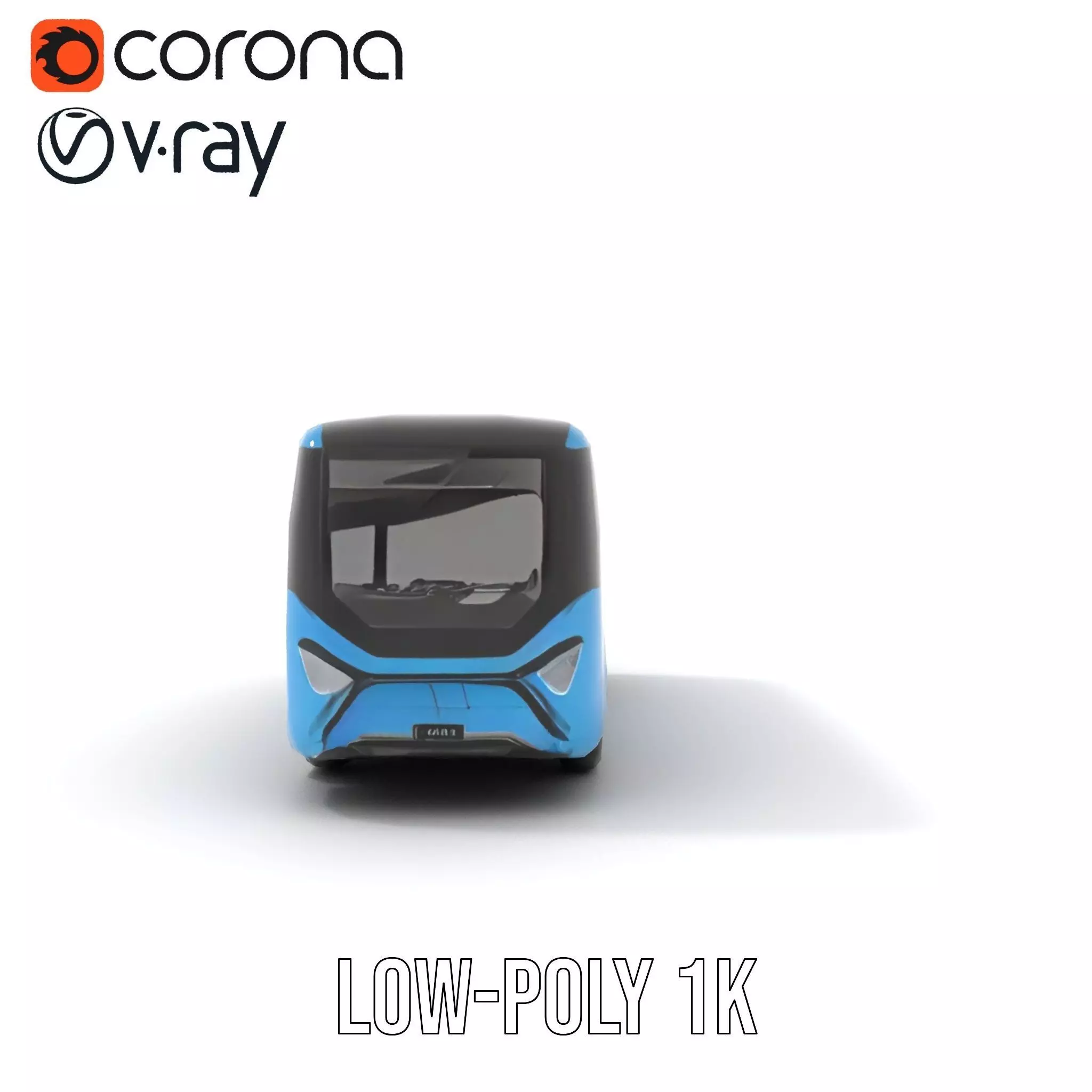 Sleek Blue Bus model pack Low-poly 3D model_22