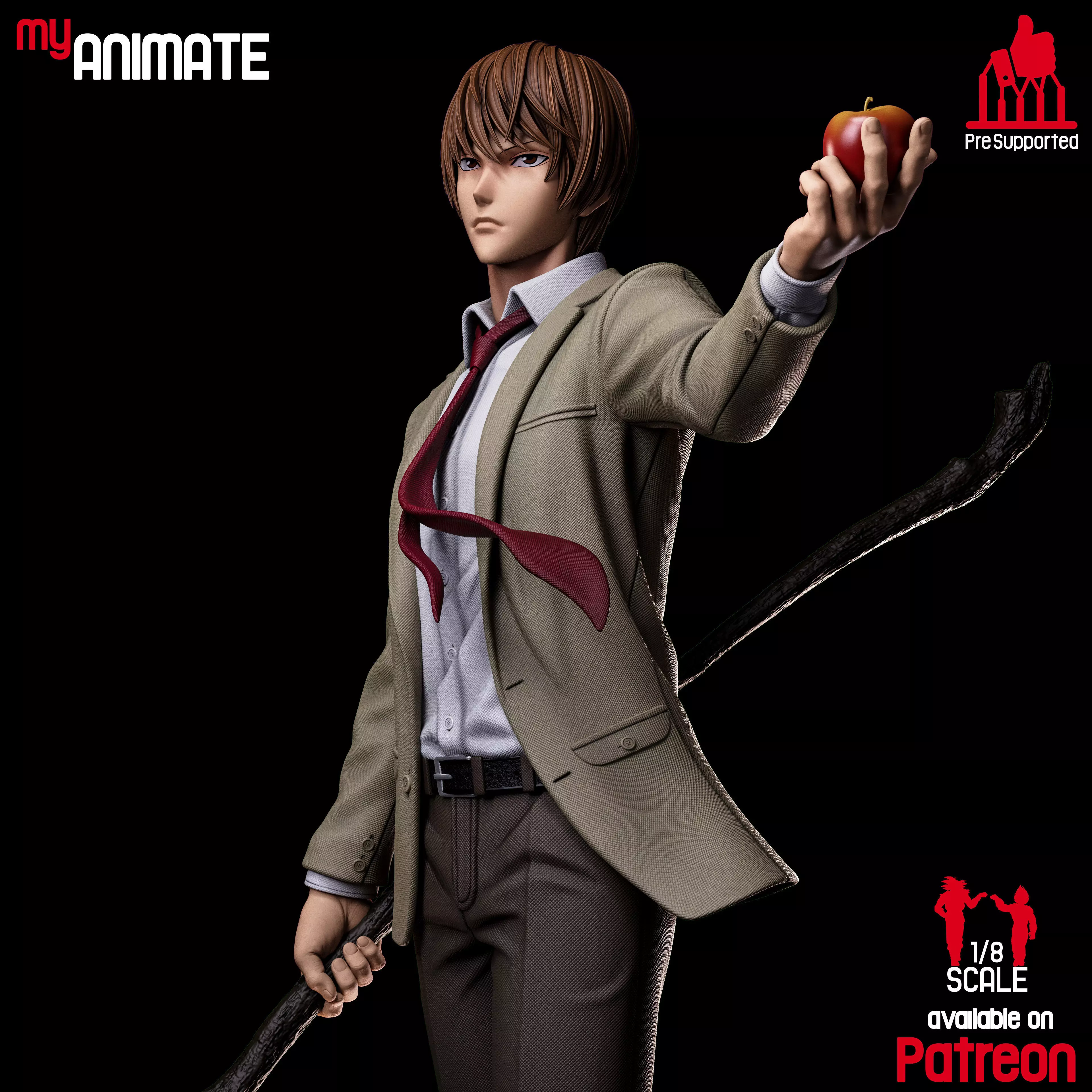Light Yagami from DeathNote - STL for 3D Printing 3D print model_3