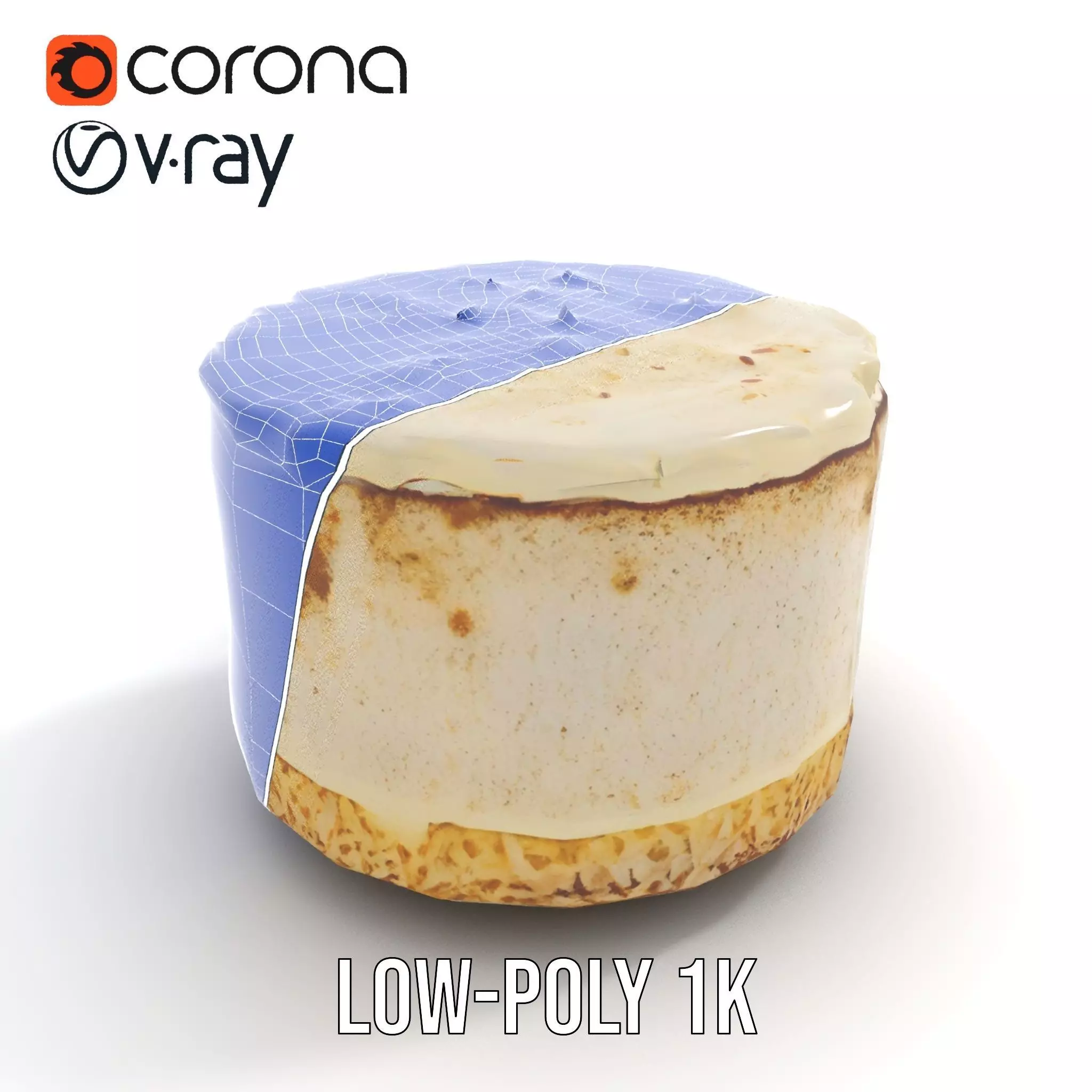 Coconut Vanilla Cake model pack Low-poly 3D model_25