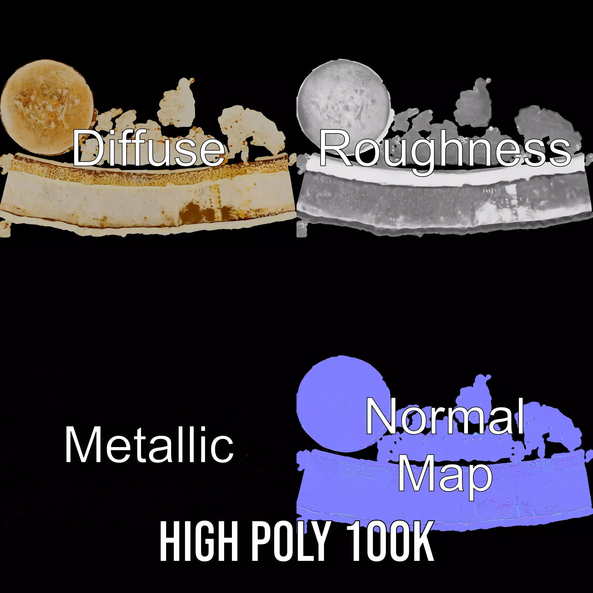 Coconut Vanilla Cake model pack Low-poly 3D model_3