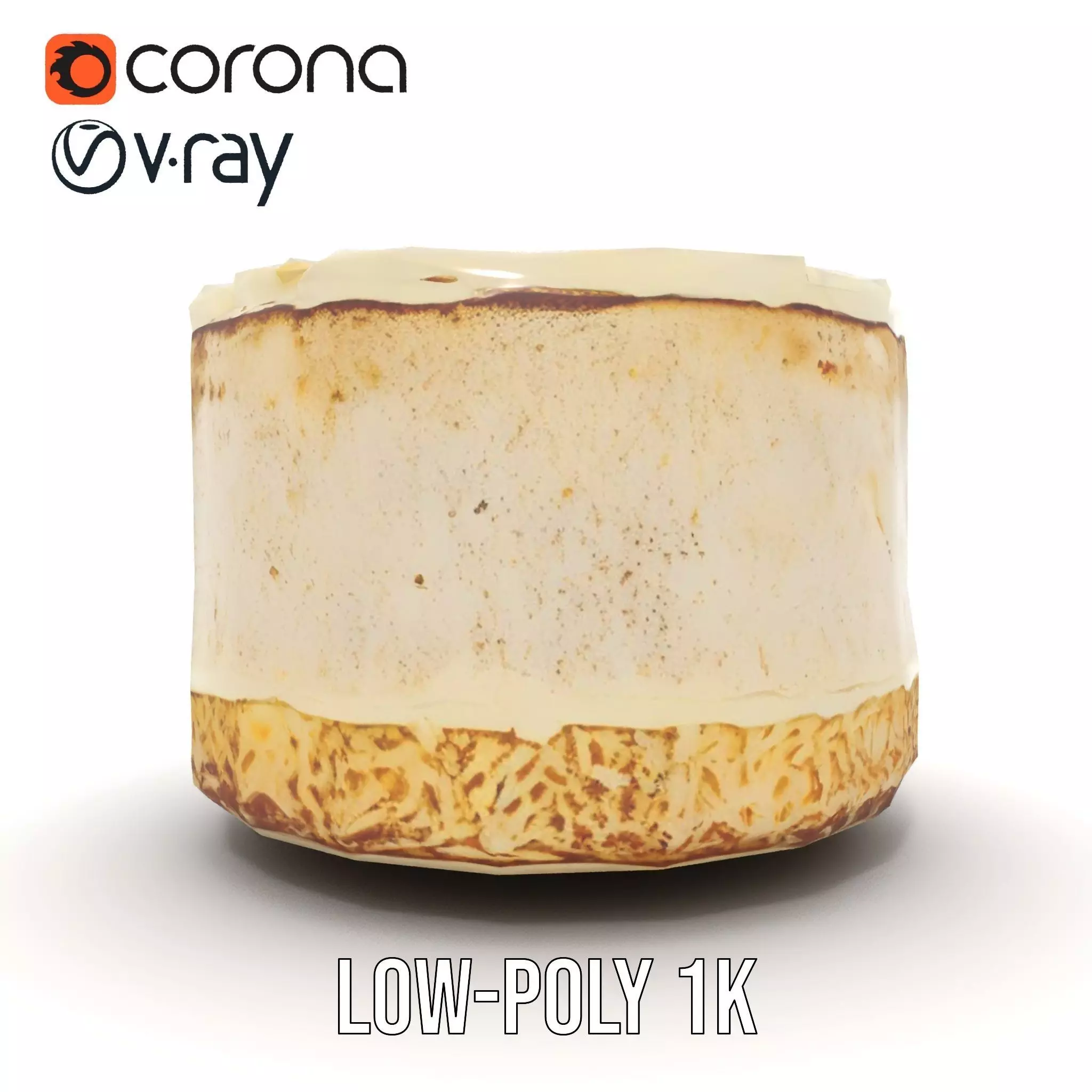 Coconut Vanilla Cake model pack Low-poly 3D model_20