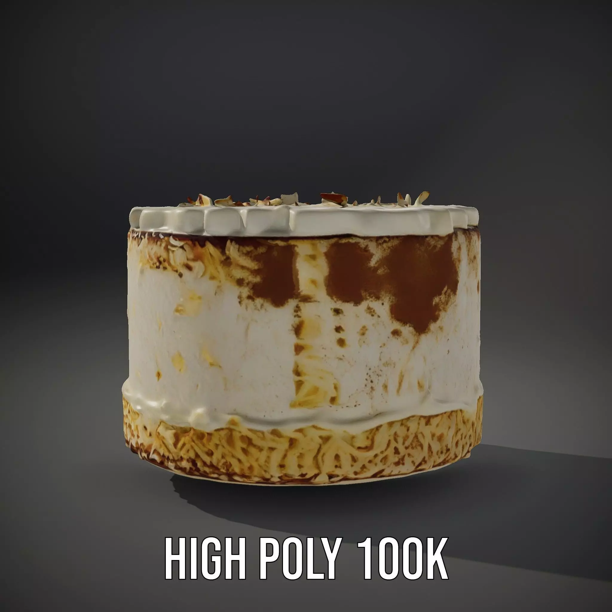 Coconut Vanilla Cake model pack Low-poly 3D model_8