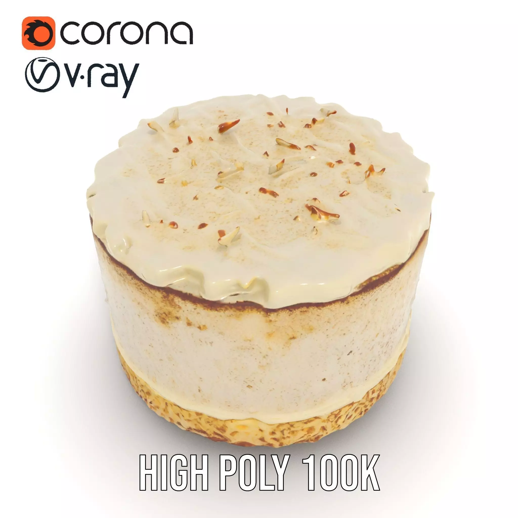 Coconut Vanilla Cake model pack Low-poly 3D model_18