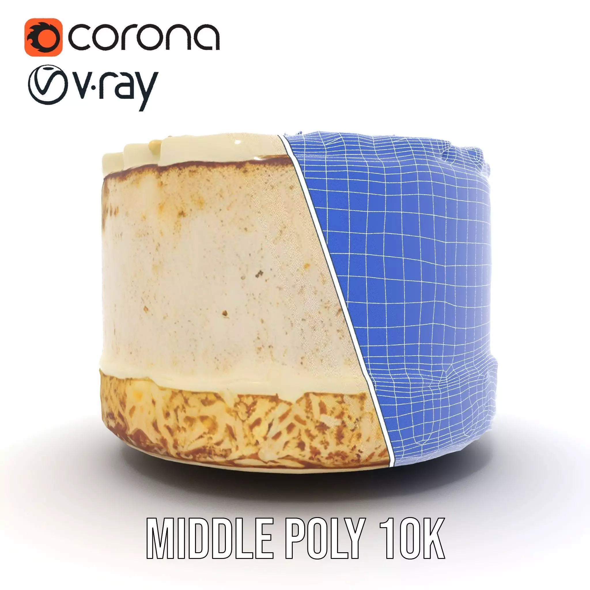 Coconut Vanilla Cake model pack Low-poly 3D model_27