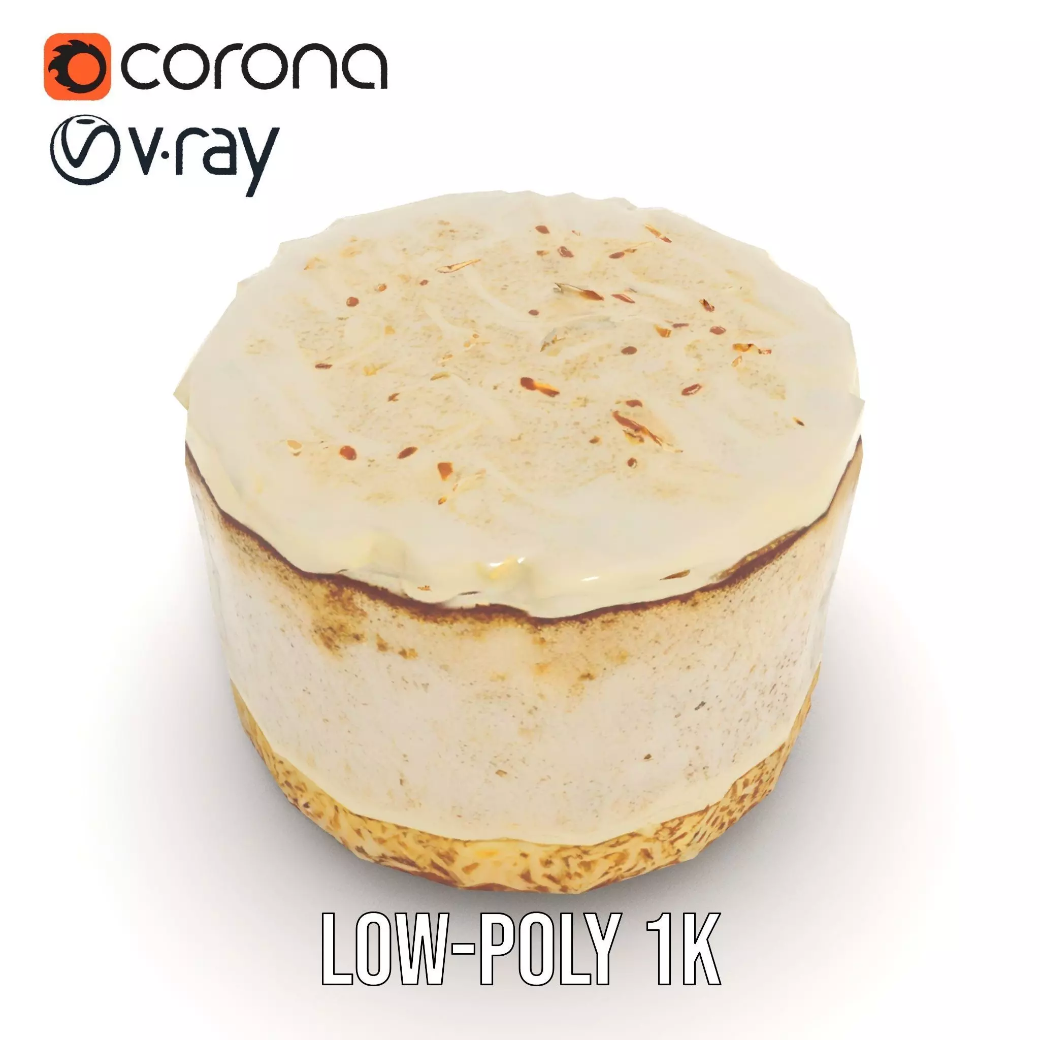 Coconut Vanilla Cake model pack Low-poly 3D model_9