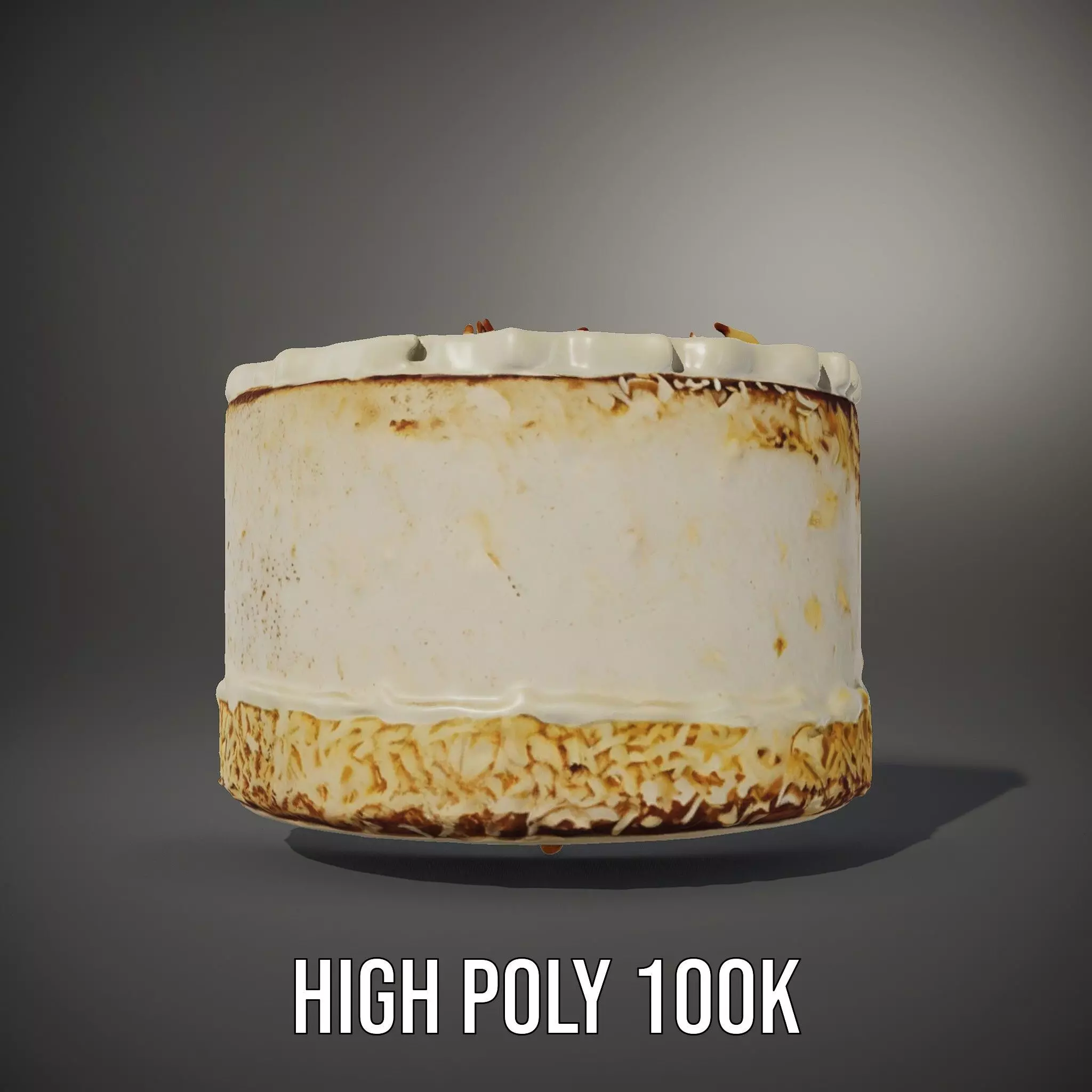 Coconut Vanilla Cake model pack Low-poly 3D model_10