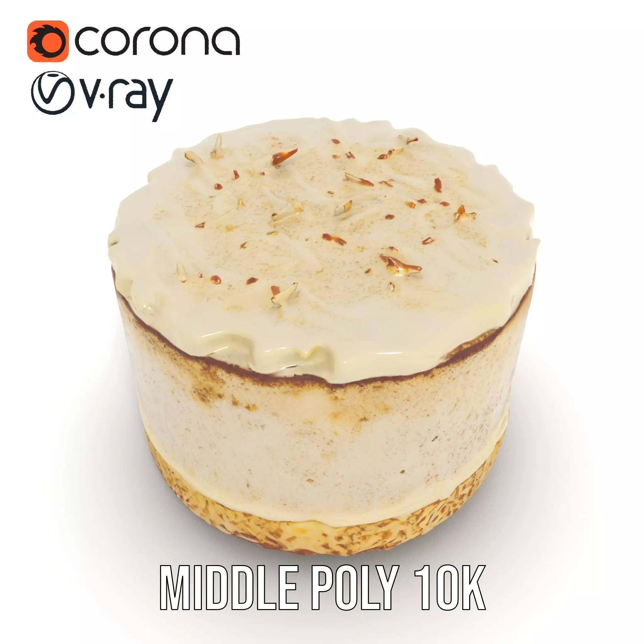 Coconut Vanilla Cake model pack Low-poly 3D model_13