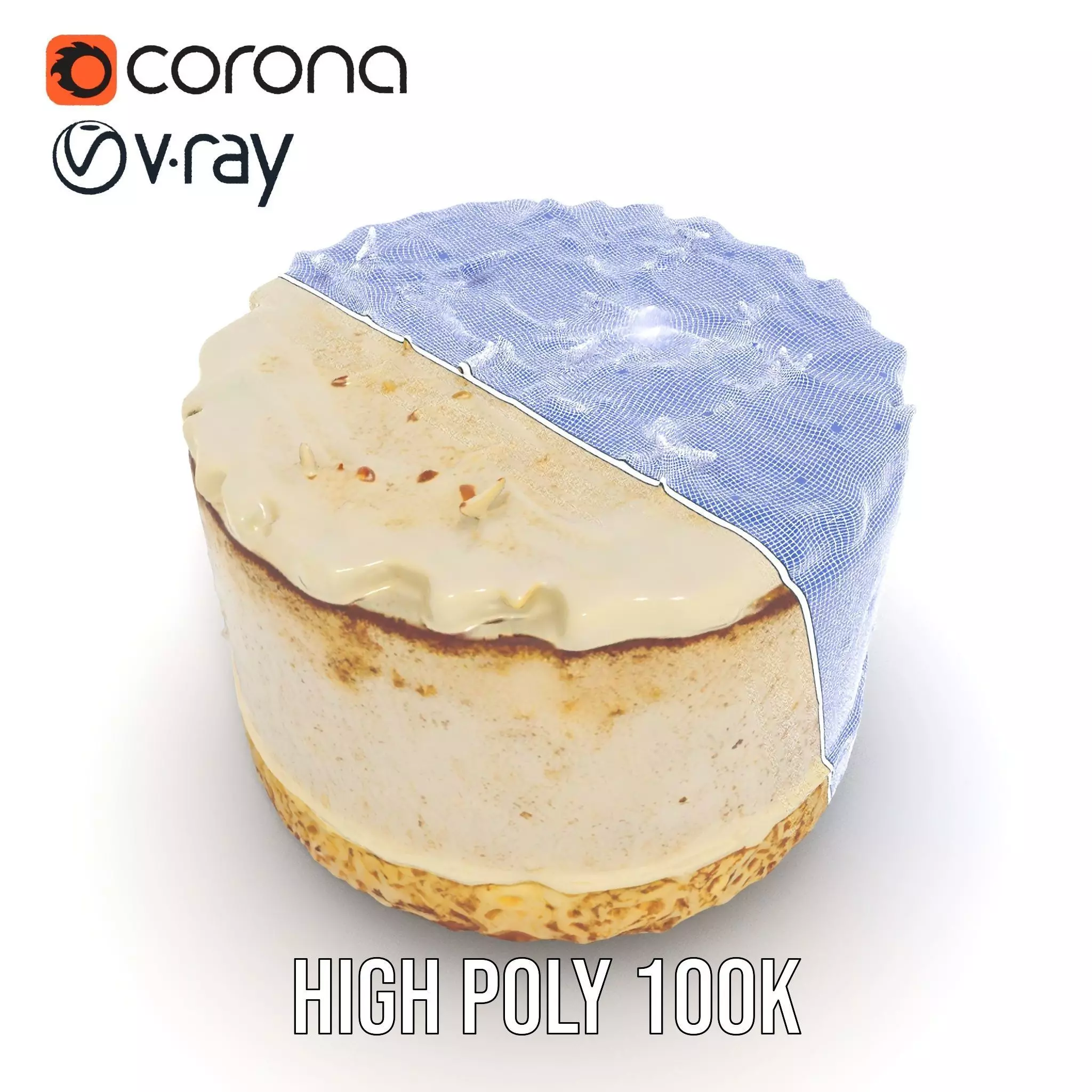 Coconut Vanilla Cake model pack Low-poly 3D model_32