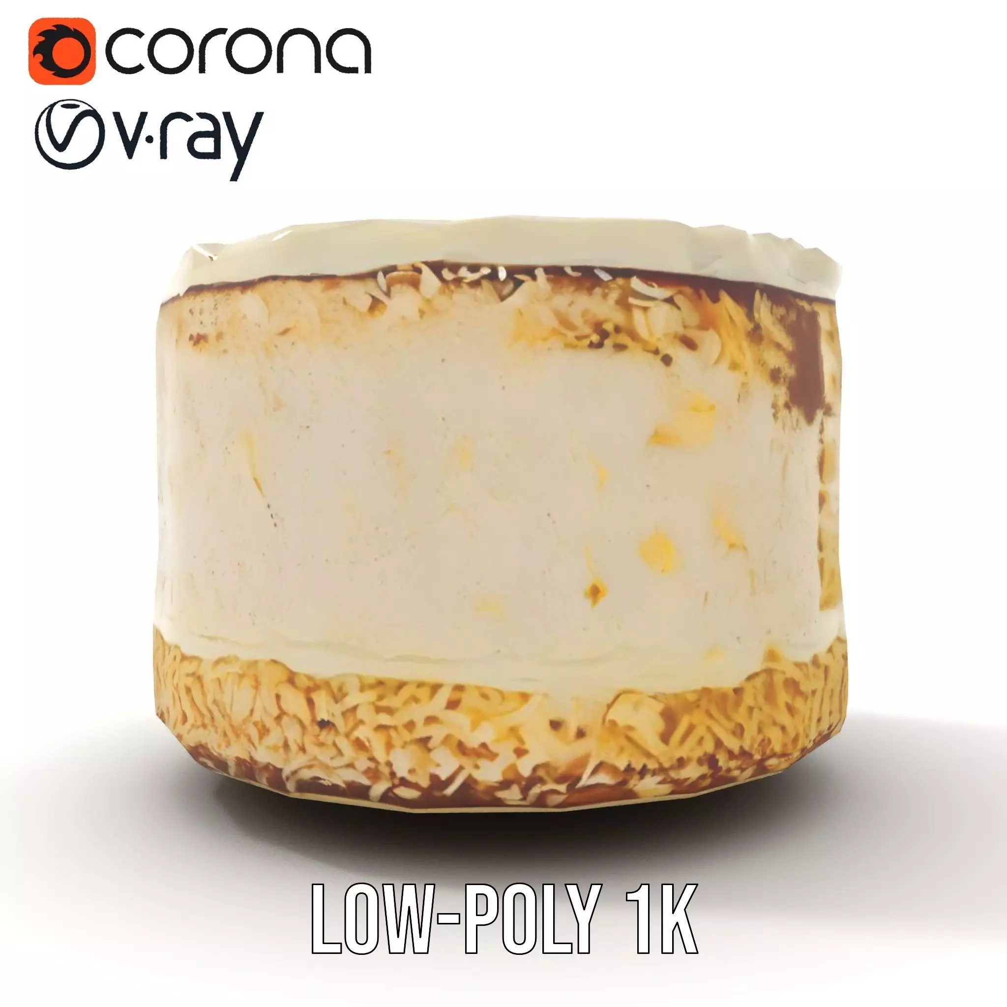 Coconut Vanilla Cake model pack Low-poly 3D model_7