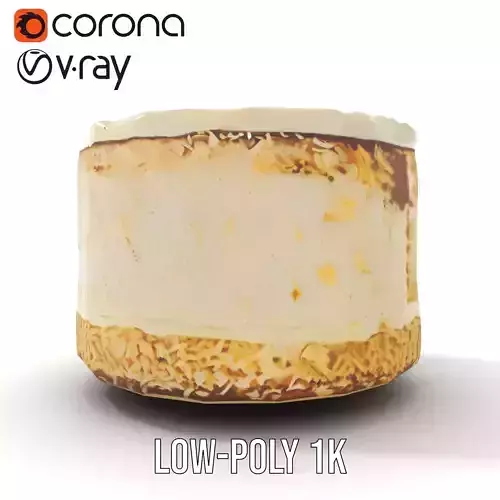 Coconut Vanilla Cake model pack Low-poly 3D model 7